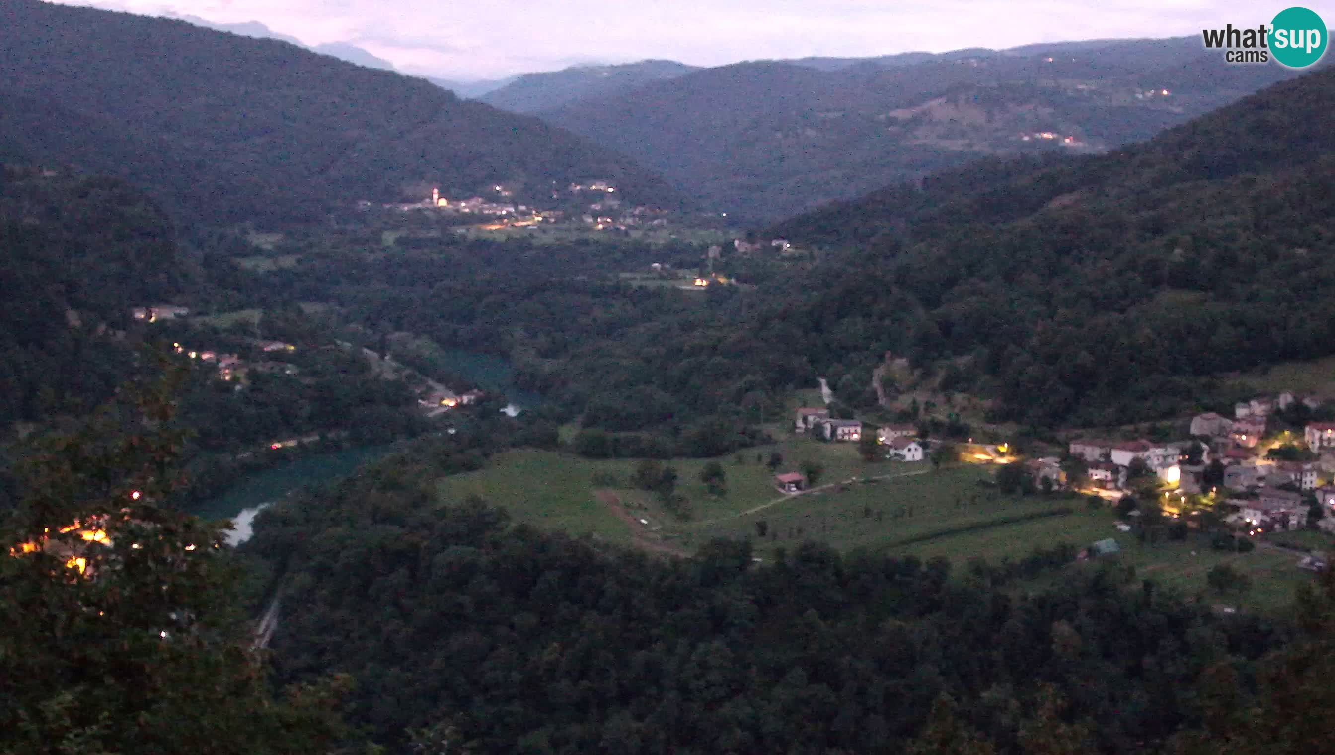 Live Webcam Kanal ob Soči – Vue sur la rivière Soča, Ajba, Bodrež et Ročinj