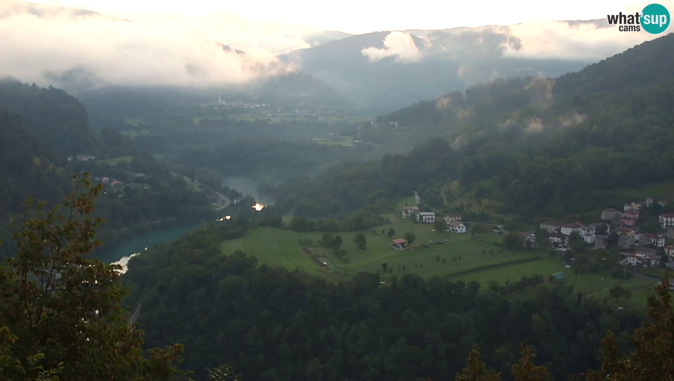 Live Webcam Kanal ob Soči – Vista sul fiume Isonzo, Ajba, Bodrež e Ročinj
