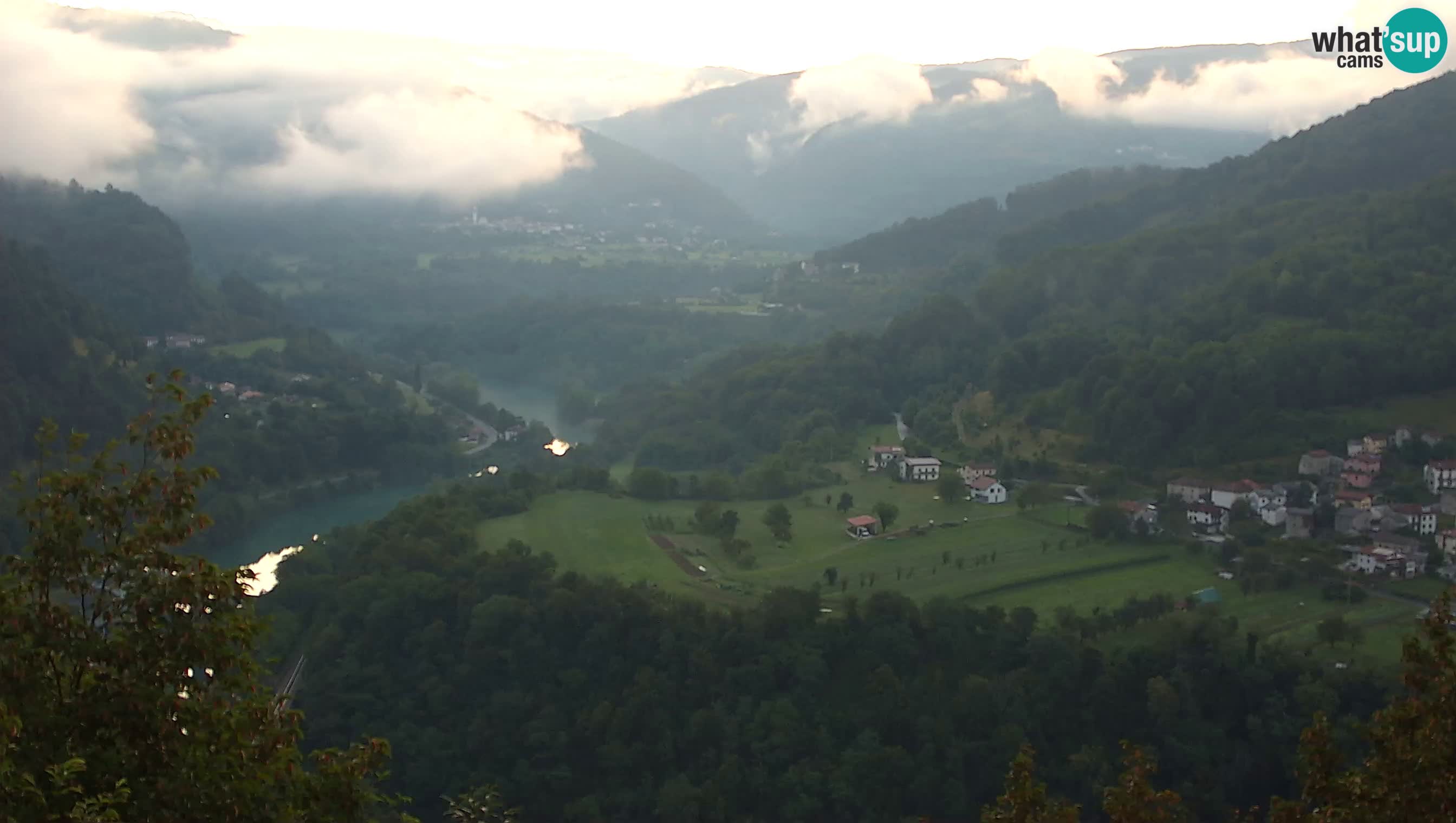 Live Webcam Kanal ob Soči – Vue sur la rivière Soča, Ajba, Bodrež et Ročinj