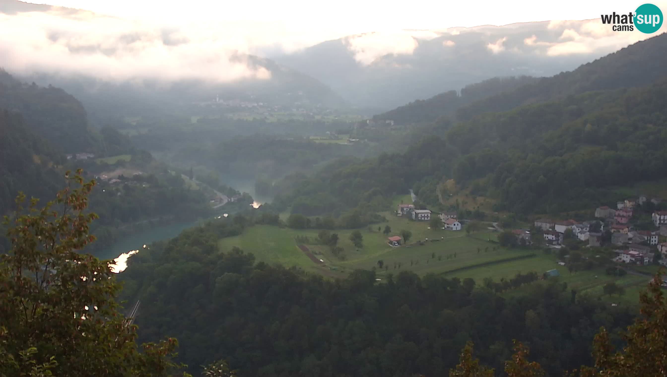 Live Webcam Kanal ob Soči – Vue sur la rivière Soča, Ajba, Bodrež et Ročinj