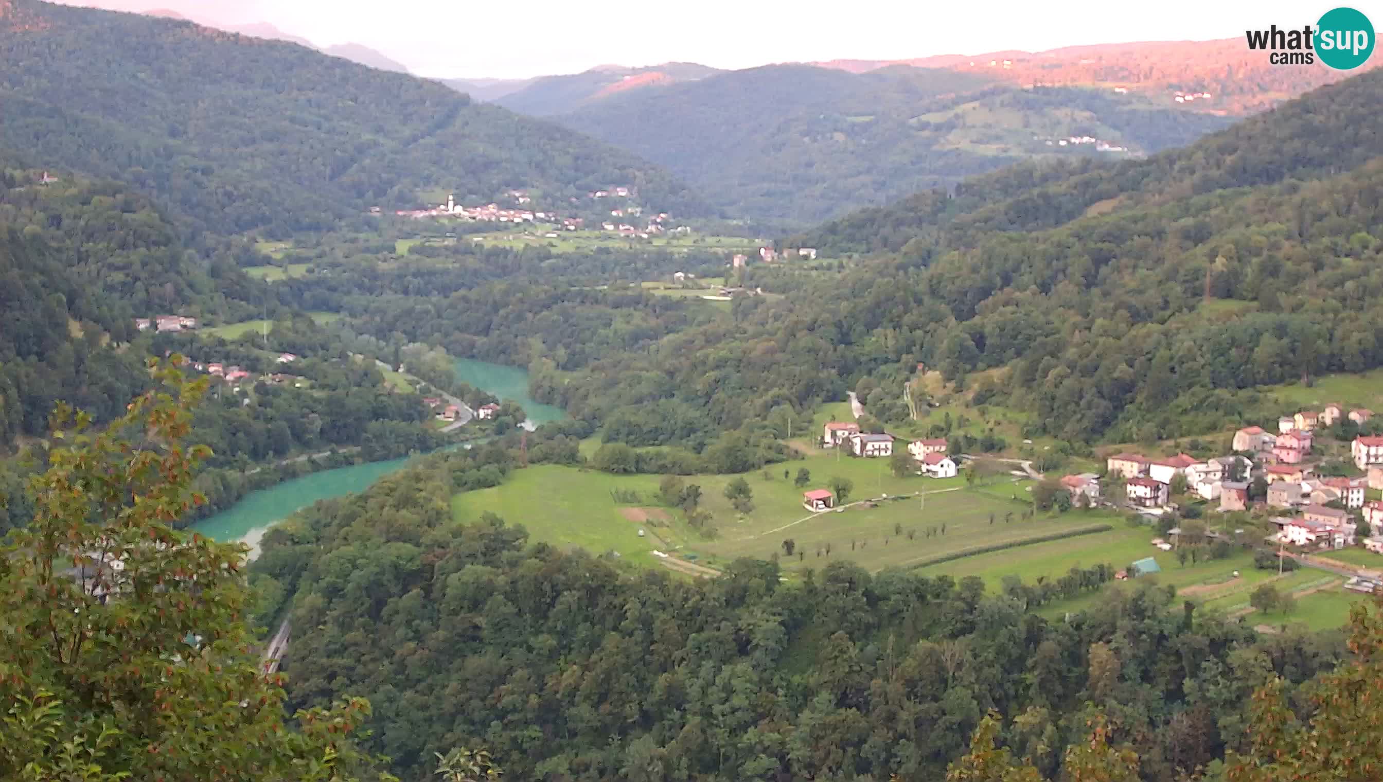 Live Webcam Kanal ob Soči – Blick auf den Fluss Soča, Ajba, Bodrež und Ročinj