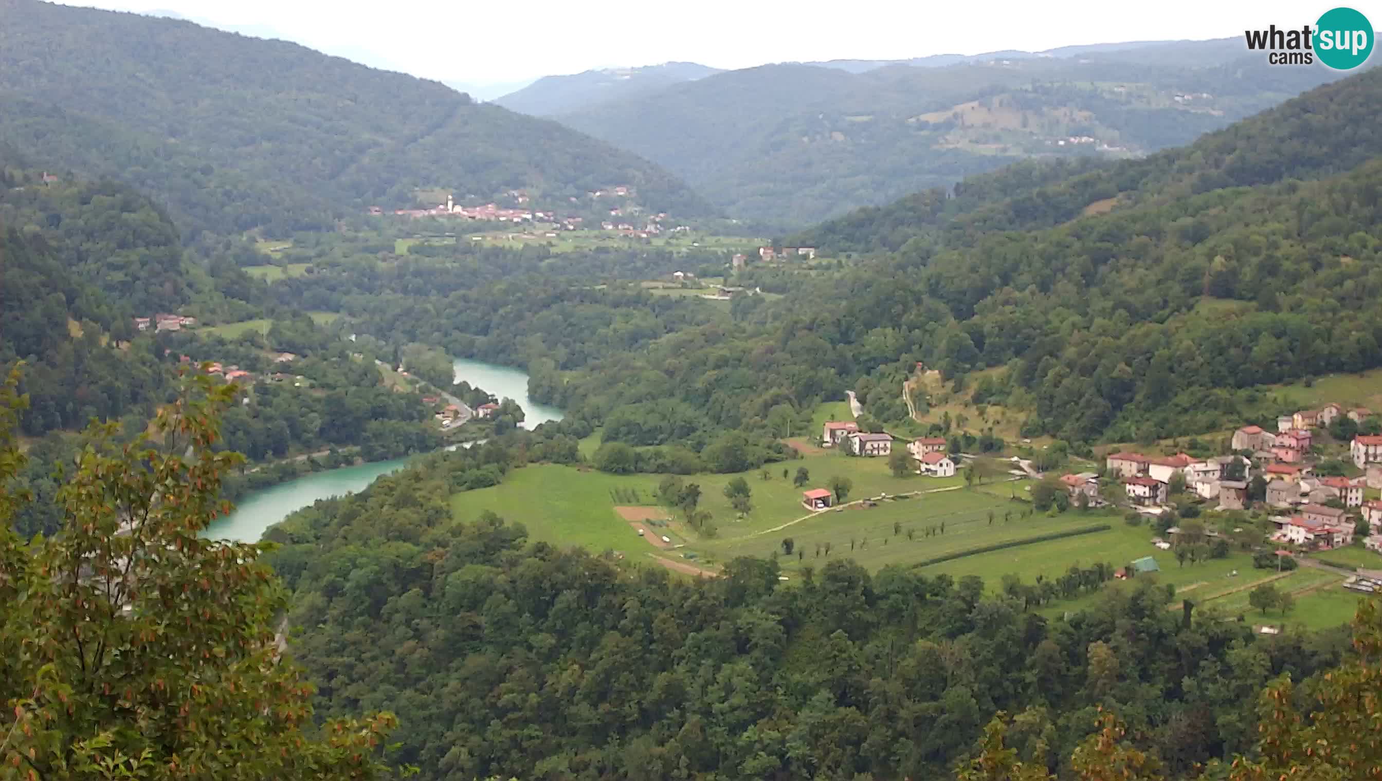Live Webcam Kanal ob Soči – Vue sur la rivière Soča, Ajba, Bodrež et Ročinj