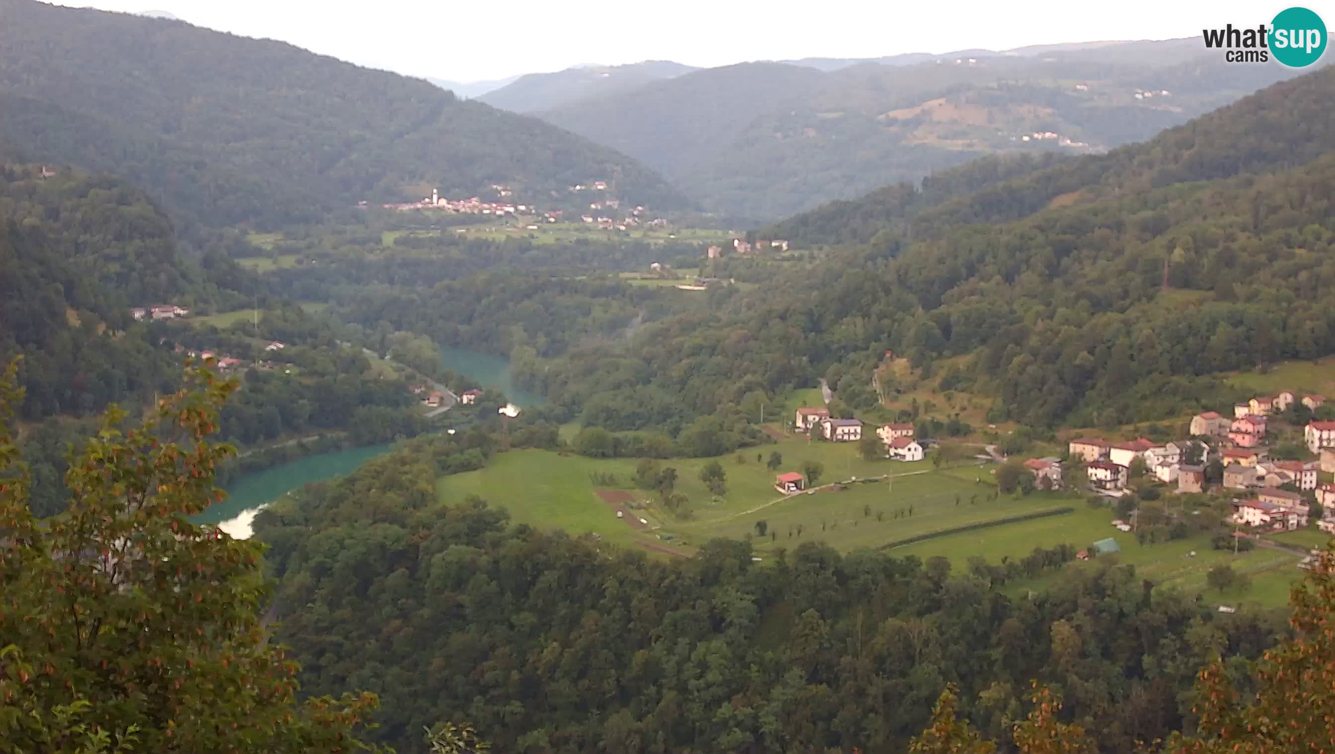 Live Webcam Kanal ob Soči – Blick auf den Fluss Soča, Ajba, Bodrež und Ročinj