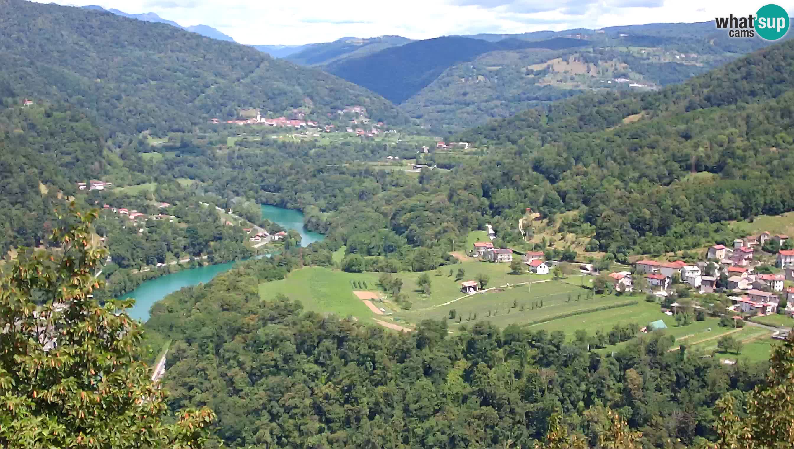 Live Webcam Kanal ob Soči – Vista sul fiume Isonzo, Ajba, Bodrež e Ročinj