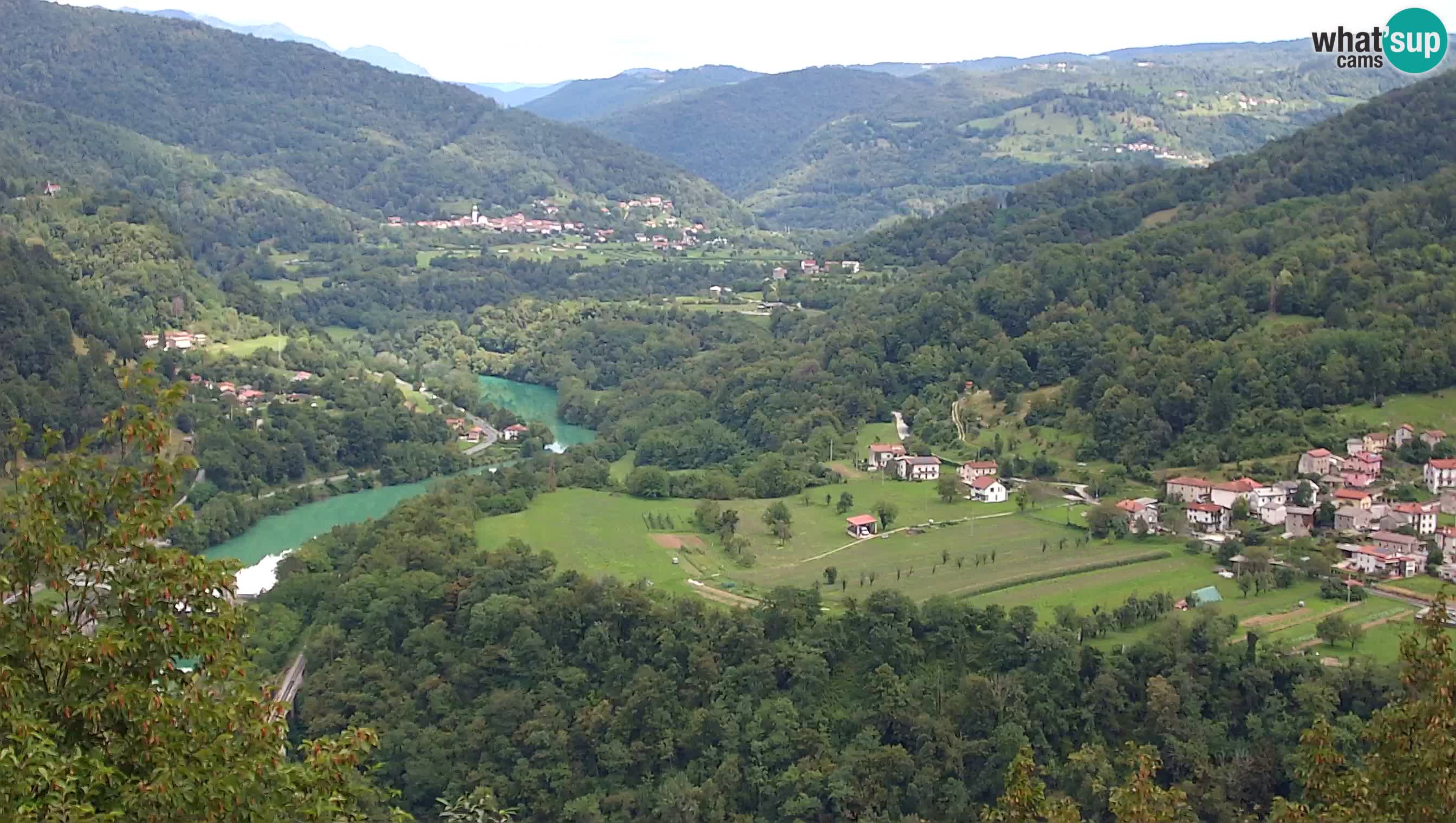 Live Webcam Kanal ob Soči – Vue sur la rivière Soča, Ajba, Bodrež et Ročinj