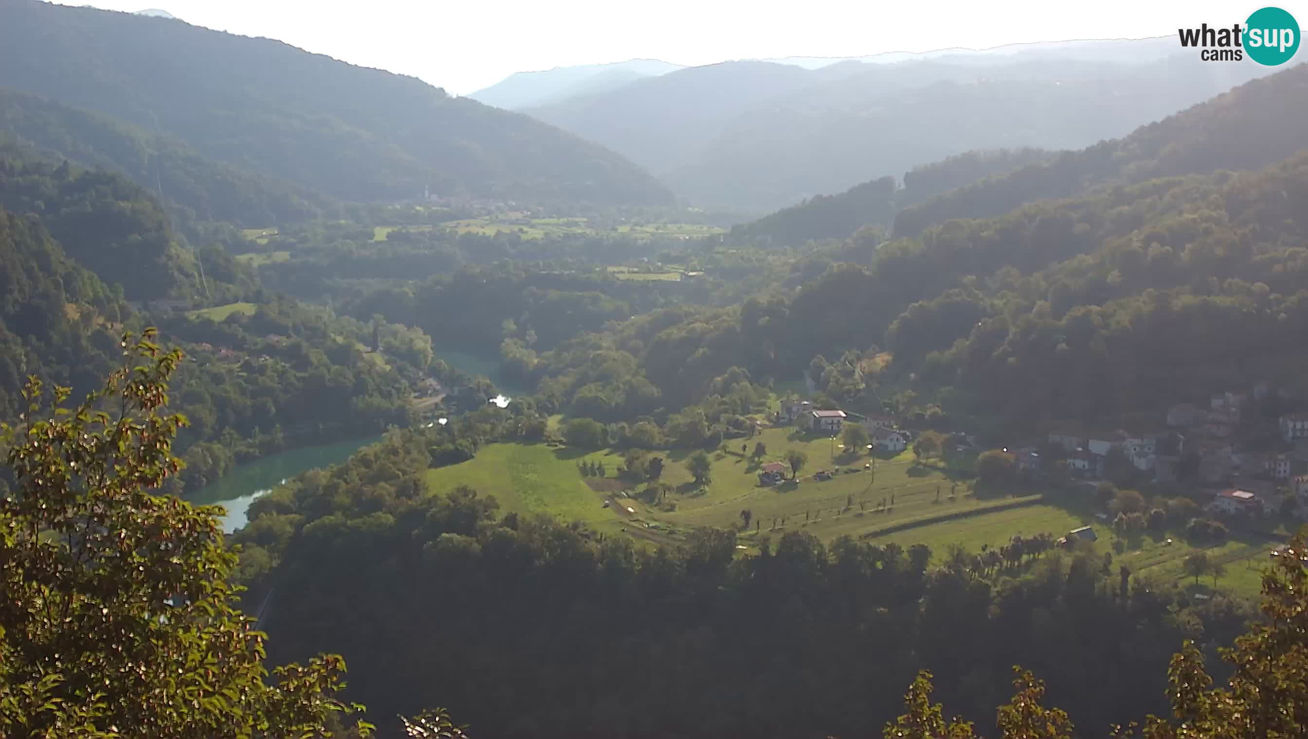 Live Webcam Kanal ob Soči – View to Soča river, Ajba, Bodrež and Ročinj