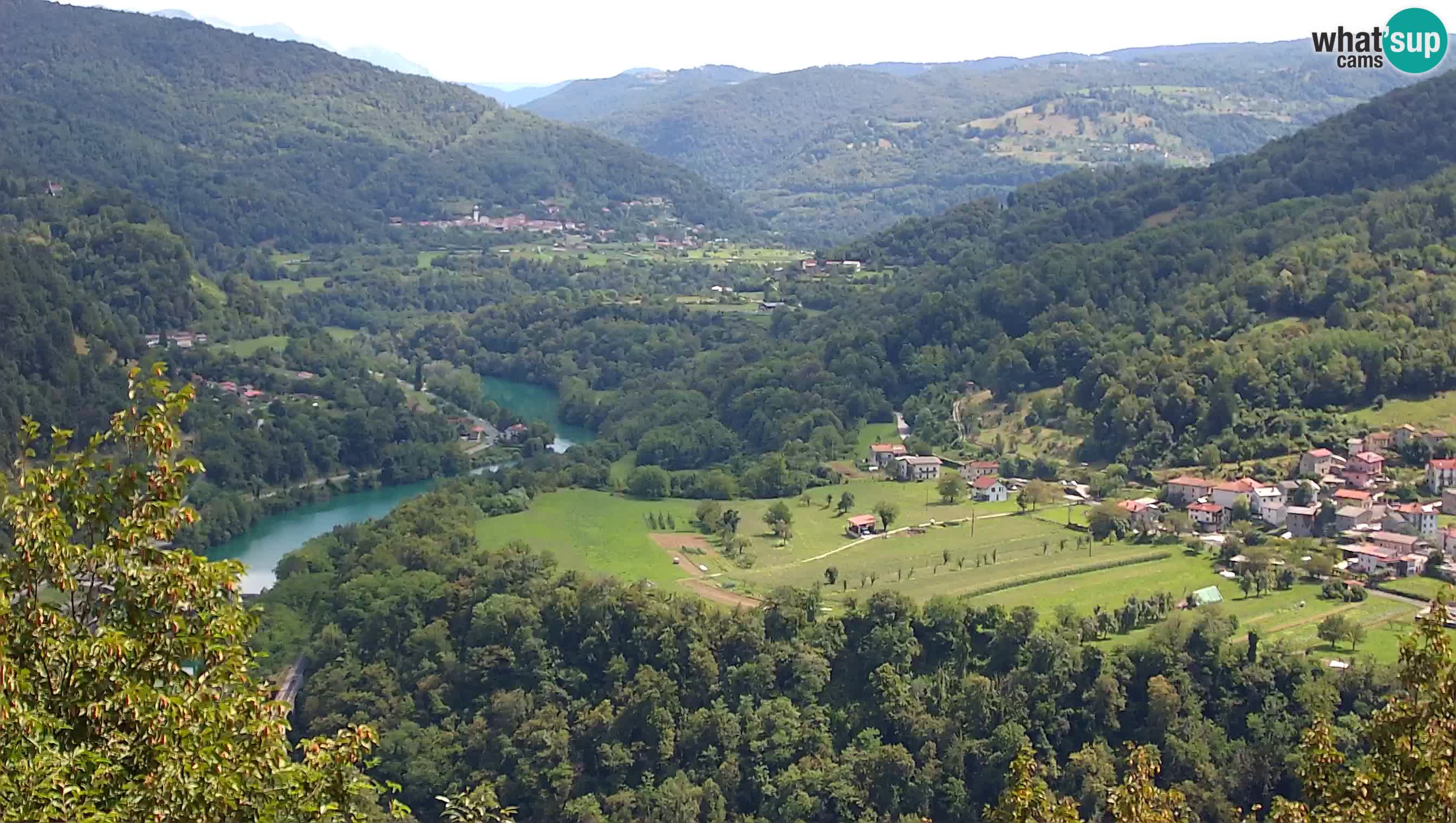 Live Webcam Kanal ob Soči – Vista sul fiume Isonzo, Ajba, Bodrež e Ročinj
