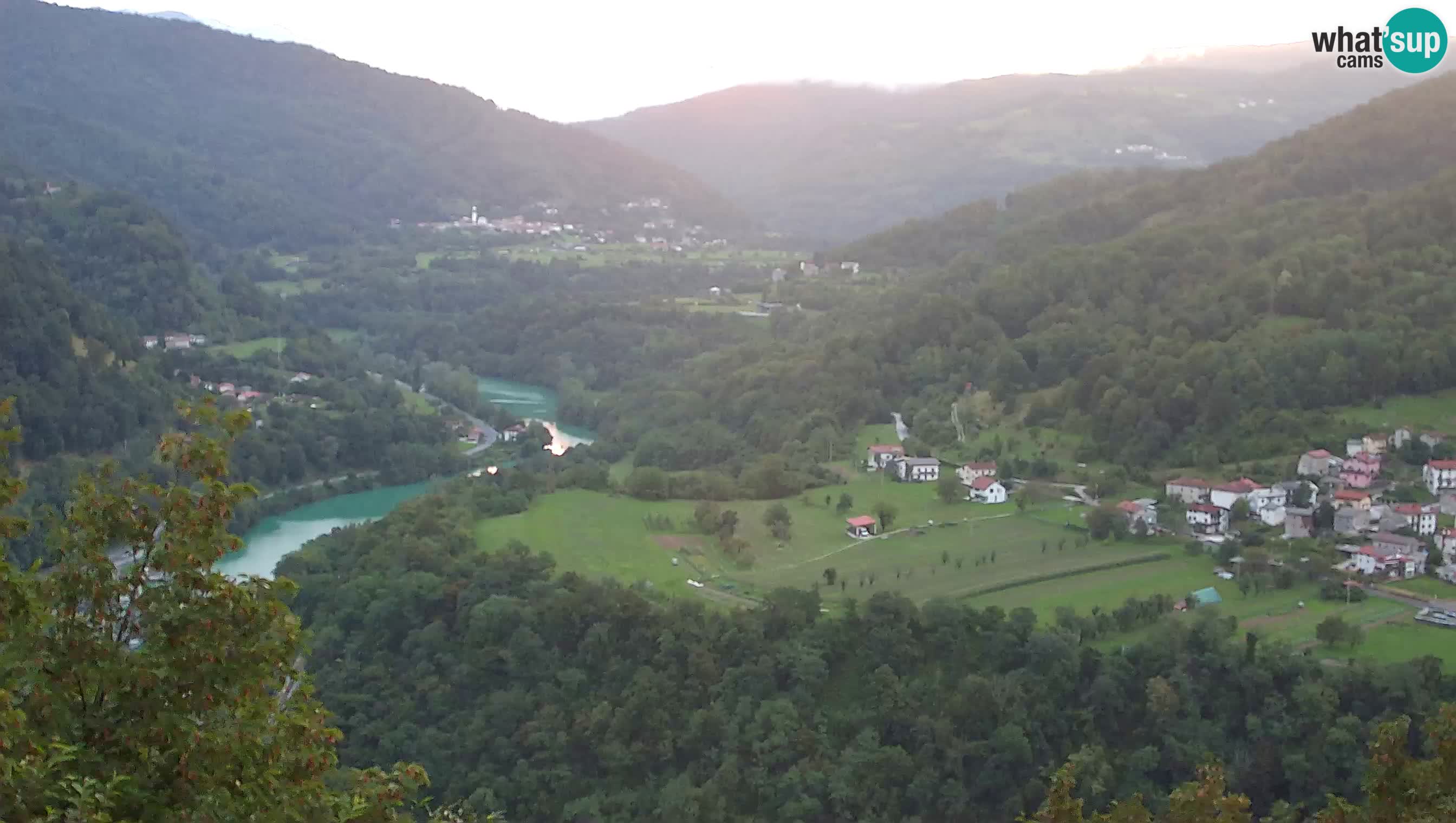 Live Webcam Kanal ob Soči – Blick auf den Fluss Soča, Ajba, Bodrež und Ročinj