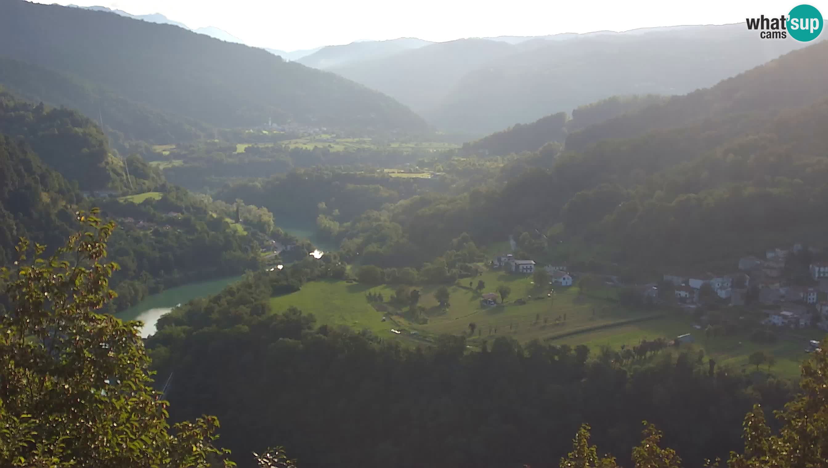 Live Webcam Kanal ob Soči – Blick auf den Fluss Soča, Ajba, Bodrež und Ročinj
