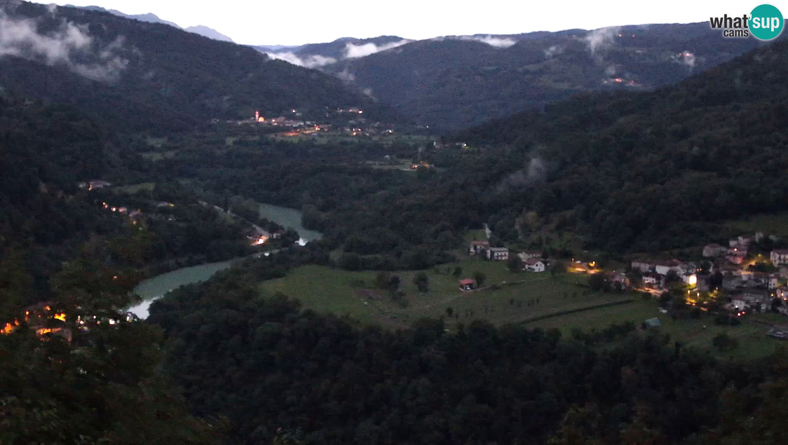 Live Webcam Kanal ob Soči – View to Soča river, Ajba, Bodrež and Ročinj