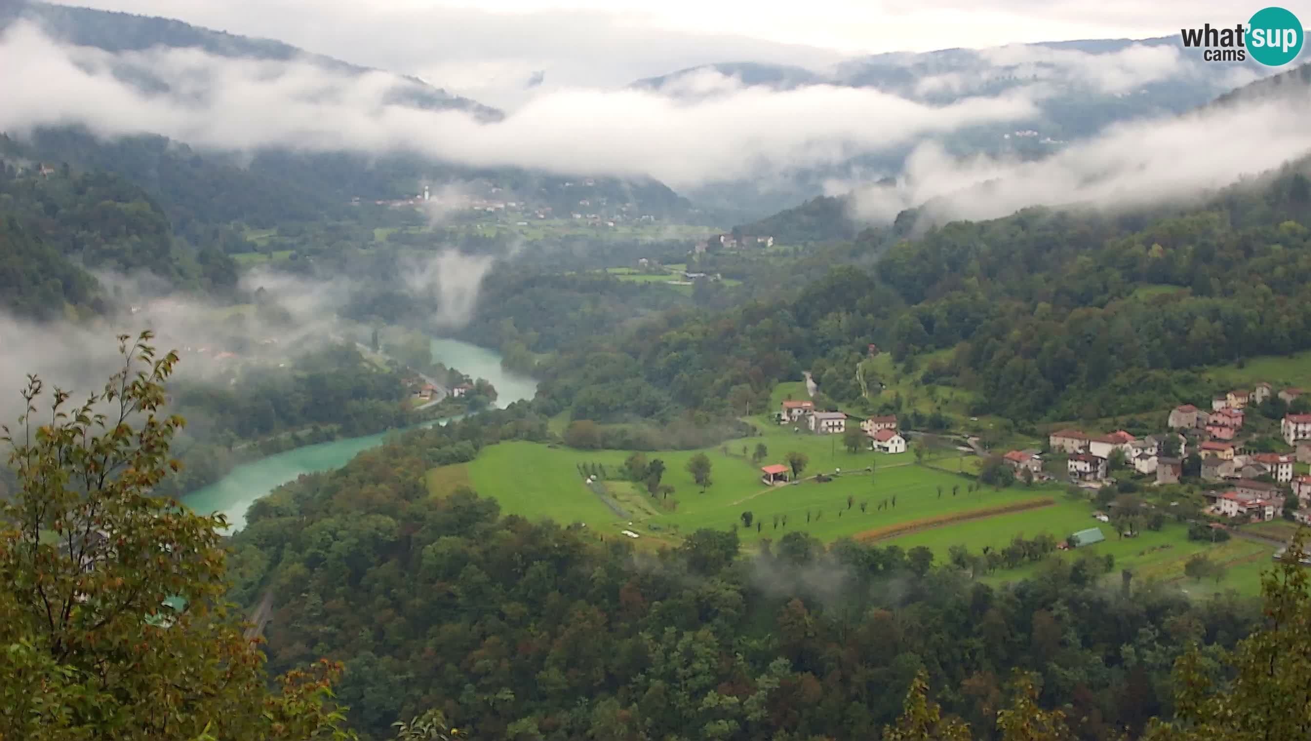 Live Webcam Kanal ob Soči – Vista sul fiume Isonzo, Ajba, Bodrež e Ročinj