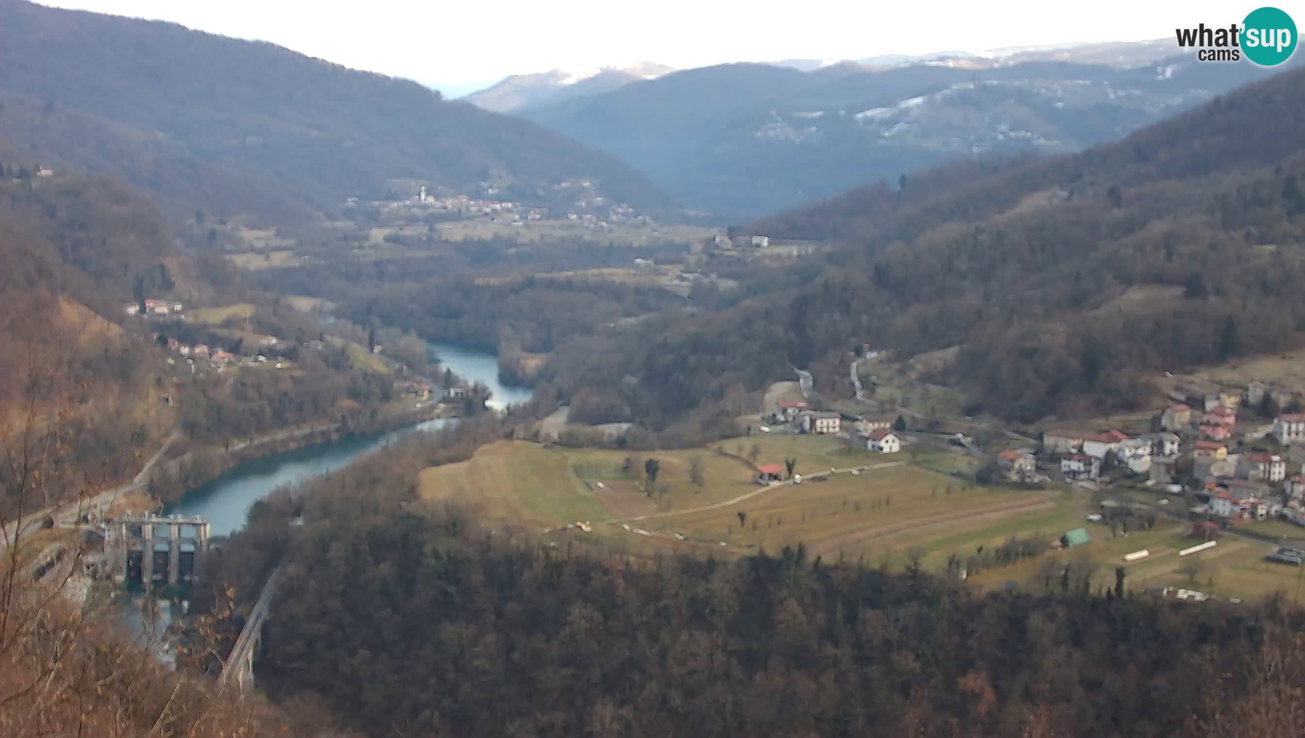 Live Webcam Kanal ob Soči – Blick auf den Fluss Soča, Ajba, Bodrež und Ročinj