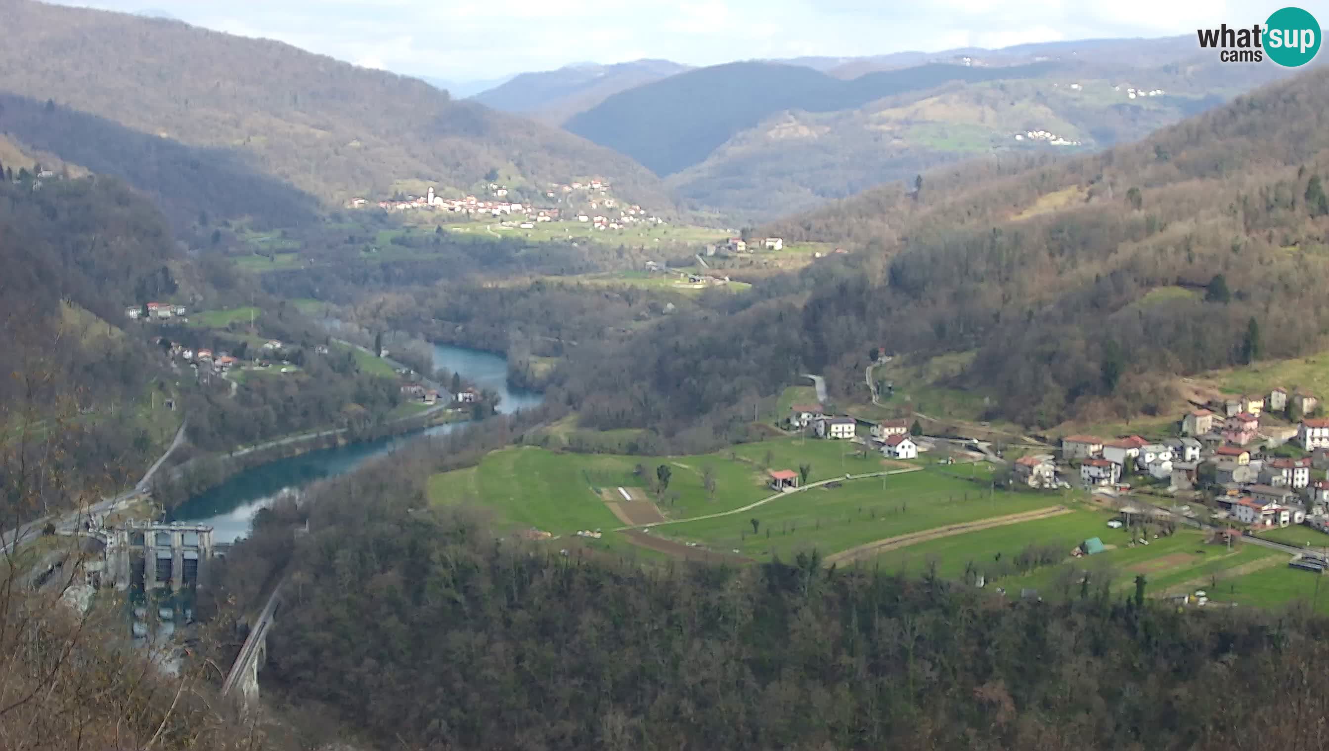 Live Webcam Kanal ob Soči – Vue sur la rivière Soča, Ajba, Bodrež et Ročinj