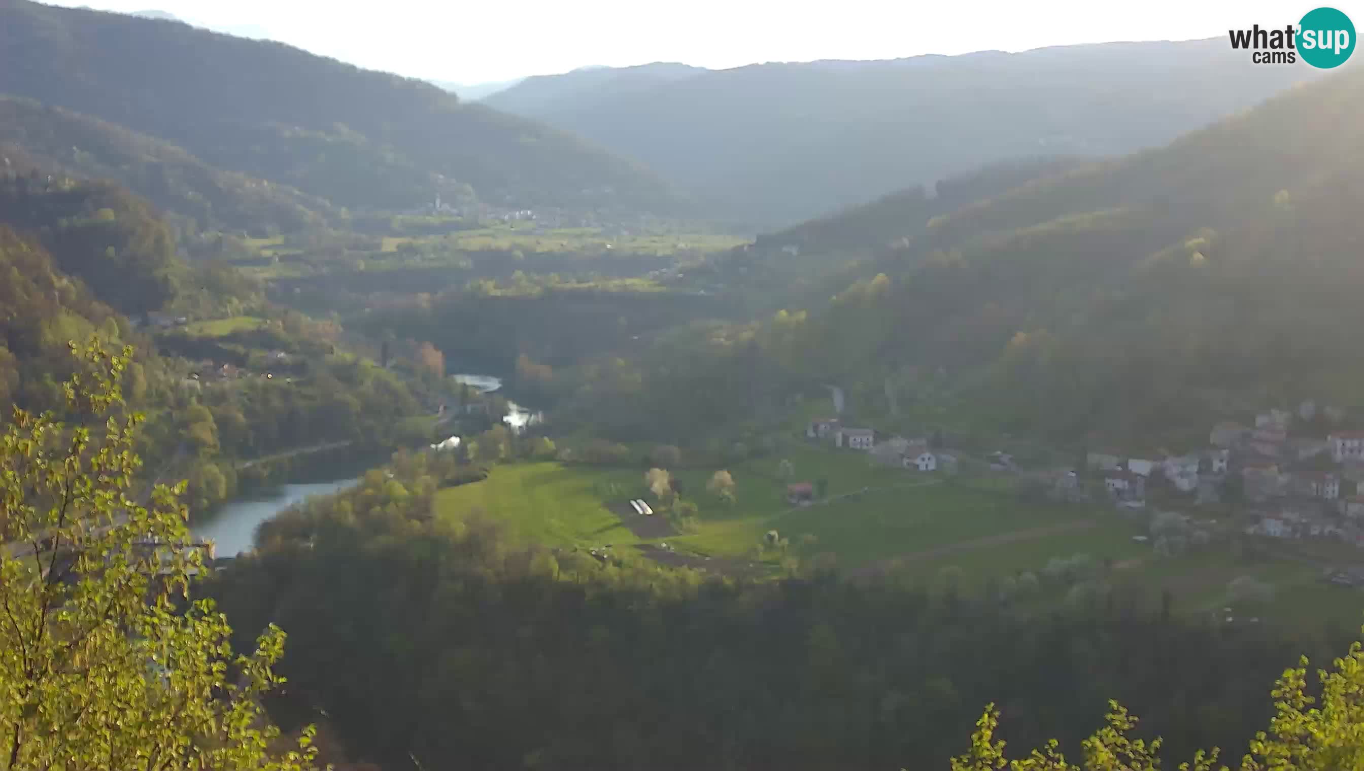 Live Webcam Kanal ob Soči – Blick auf den Fluss Soča, Ajba, Bodrež und Ročinj