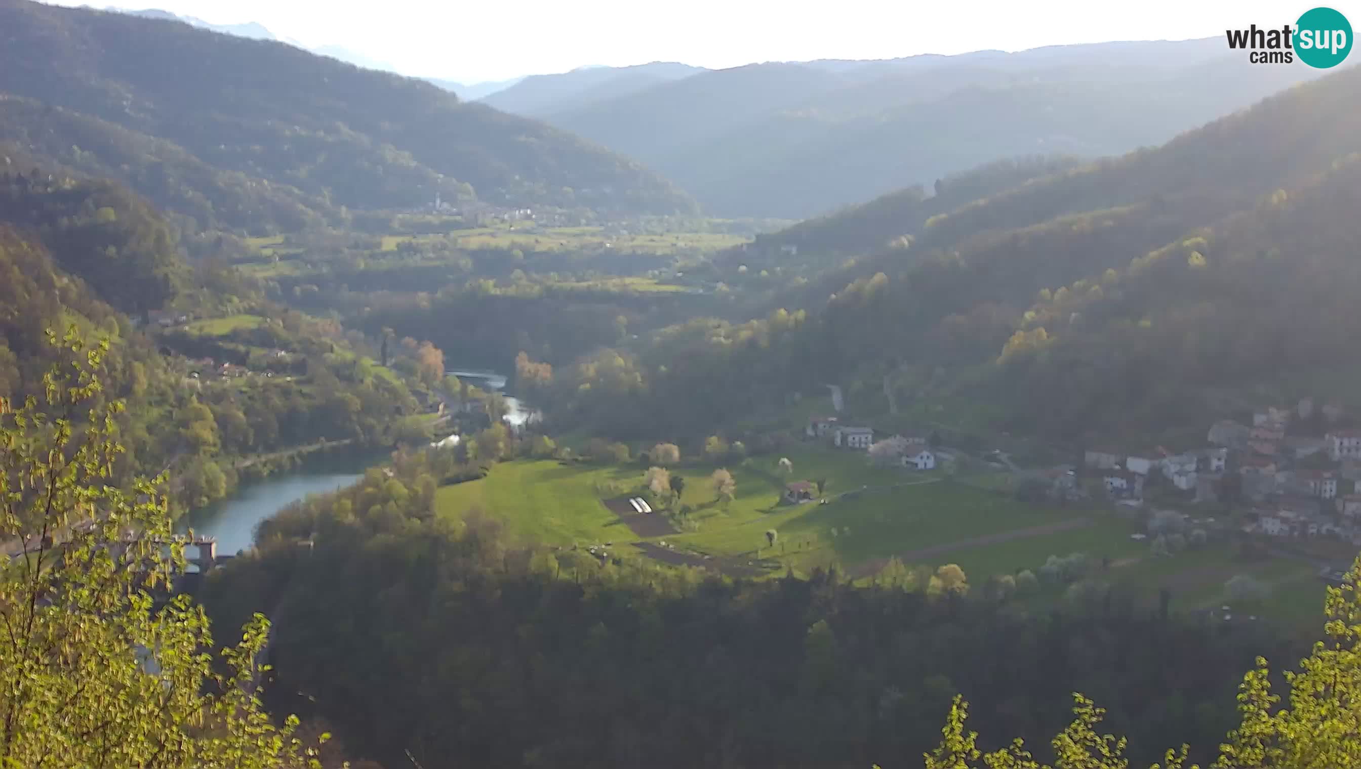 Live Webcam Kanal ob Soči – Vue sur la rivière Soča, Ajba, Bodrež et Ročinj