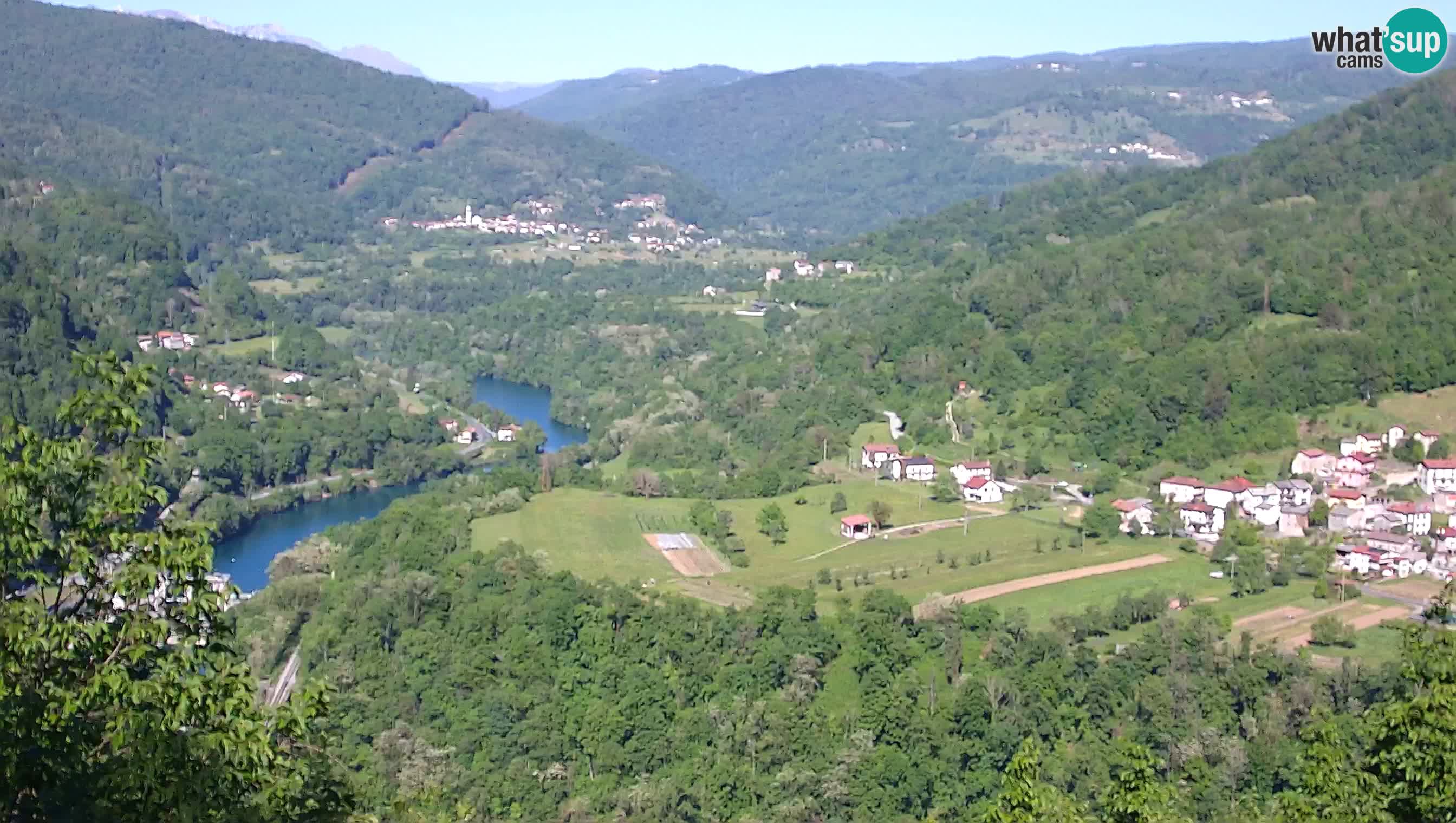 Live Webcam Kanal ob Soči – Vista sul fiume Isonzo, Ajba, Bodrež e Ročinj