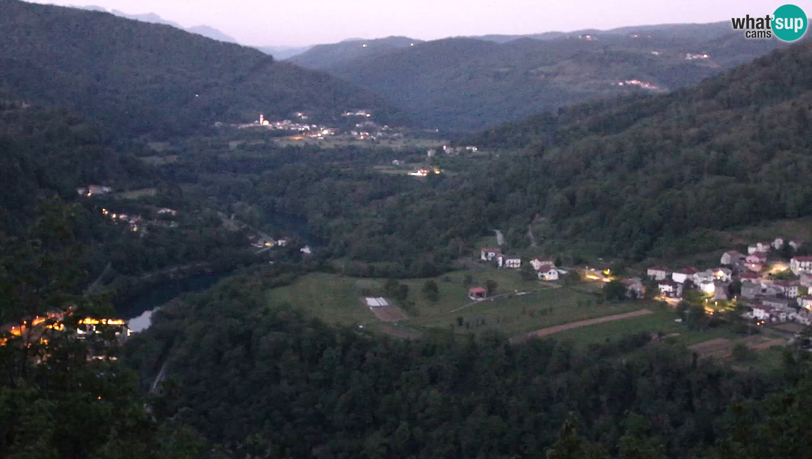 Live Webcam Kanal ob Soči – View to Soča river, Ajba, Bodrež and Ročinj