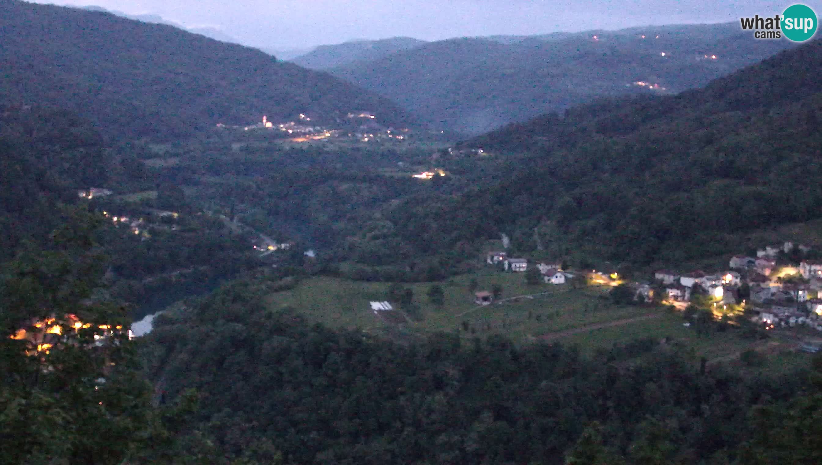 Live Webcam Kanal ob Soči – View to Soča river, Ajba, Bodrež and Ročinj