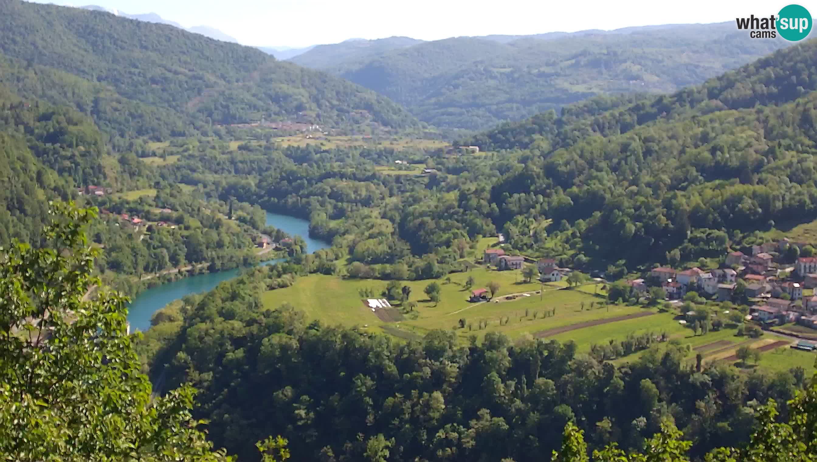Live Webcam Kanal ob Soči – Vue sur la rivière Soča, Ajba, Bodrež et Ročinj