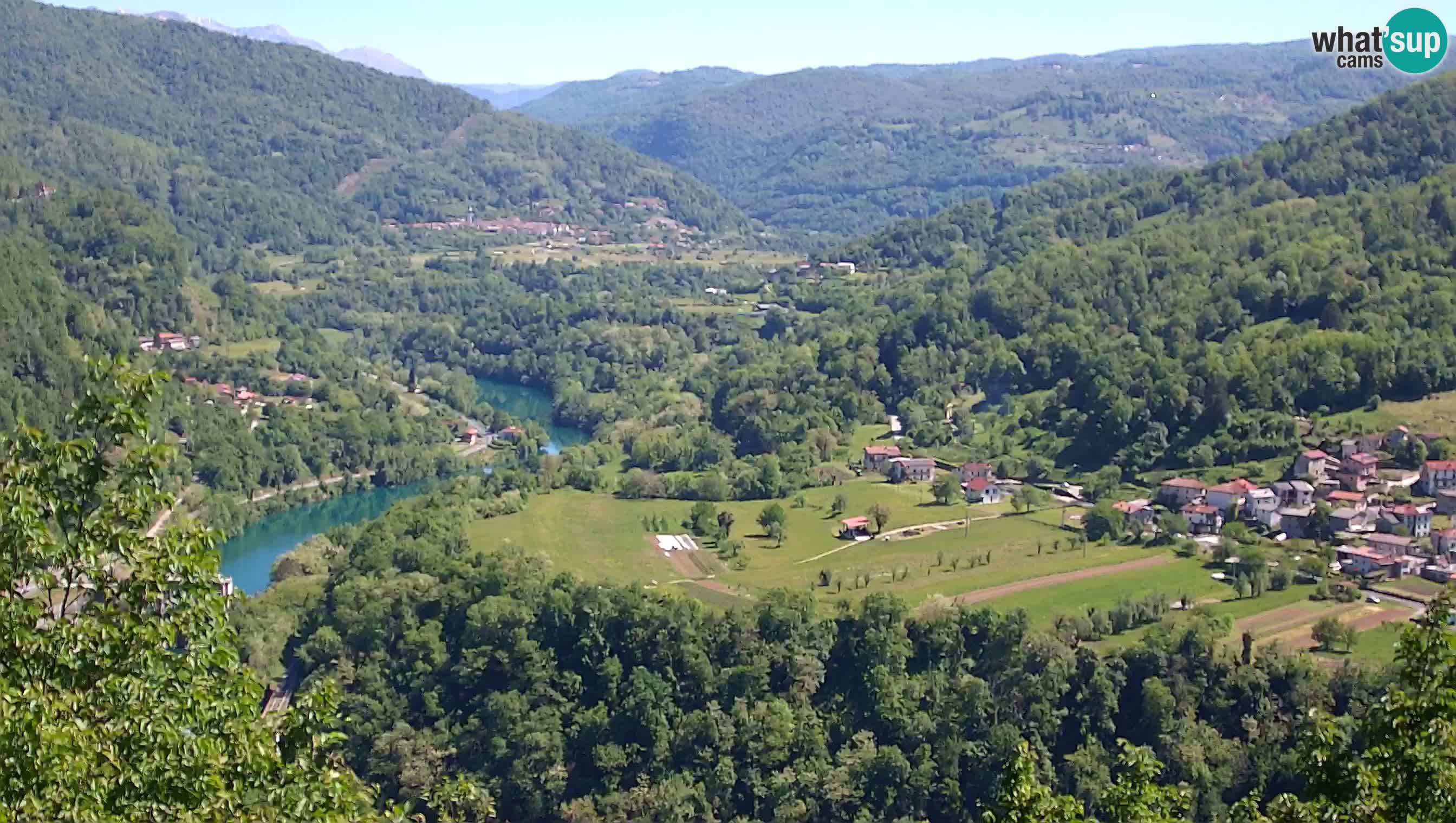 Live Webcam Kanal ob Soči – Vue sur la rivière Soča, Ajba, Bodrež et Ročinj