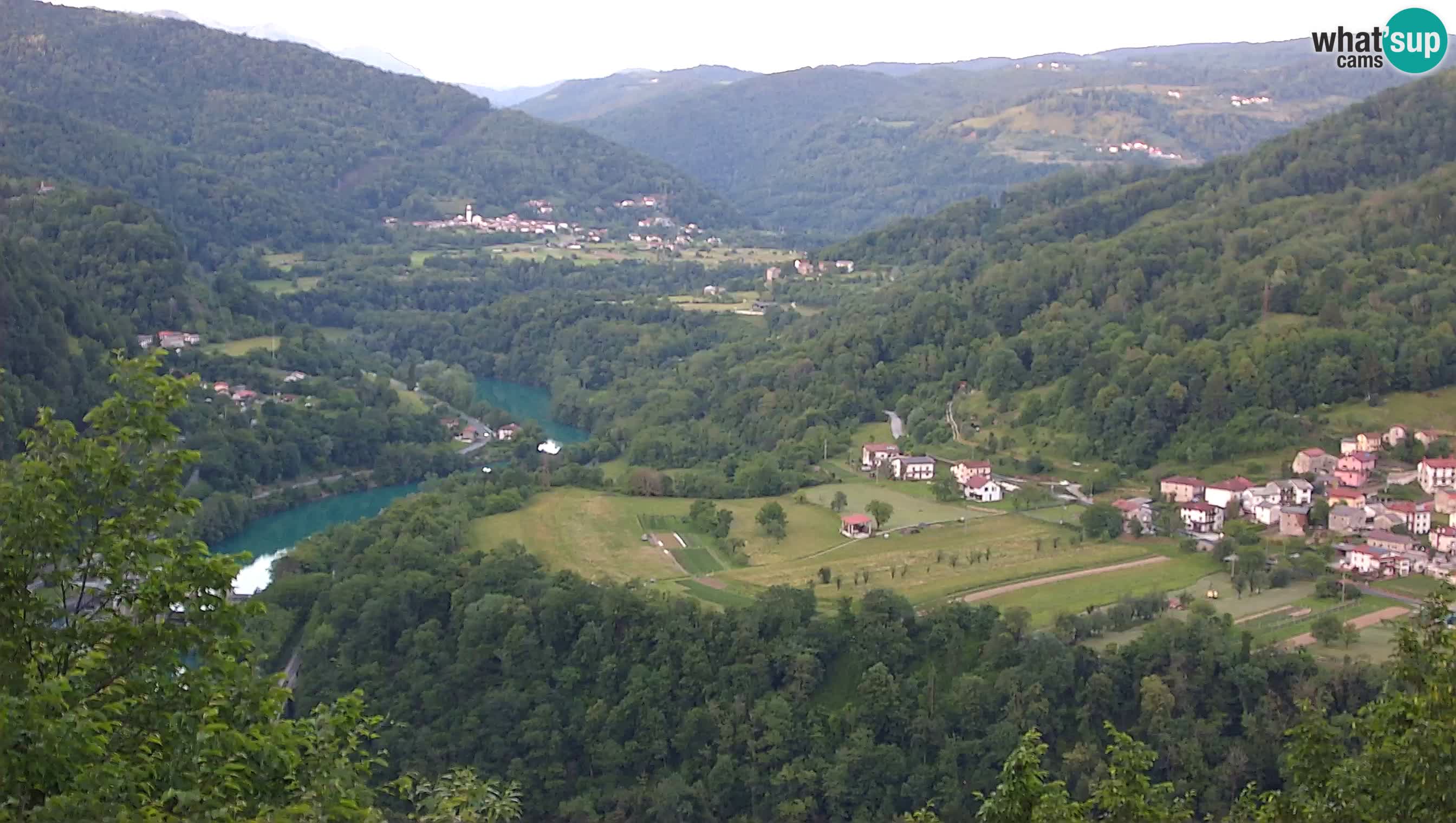 Live Webcam Kanal ob Soči – Vue sur la rivière Soča, Ajba, Bodrež et Ročinj