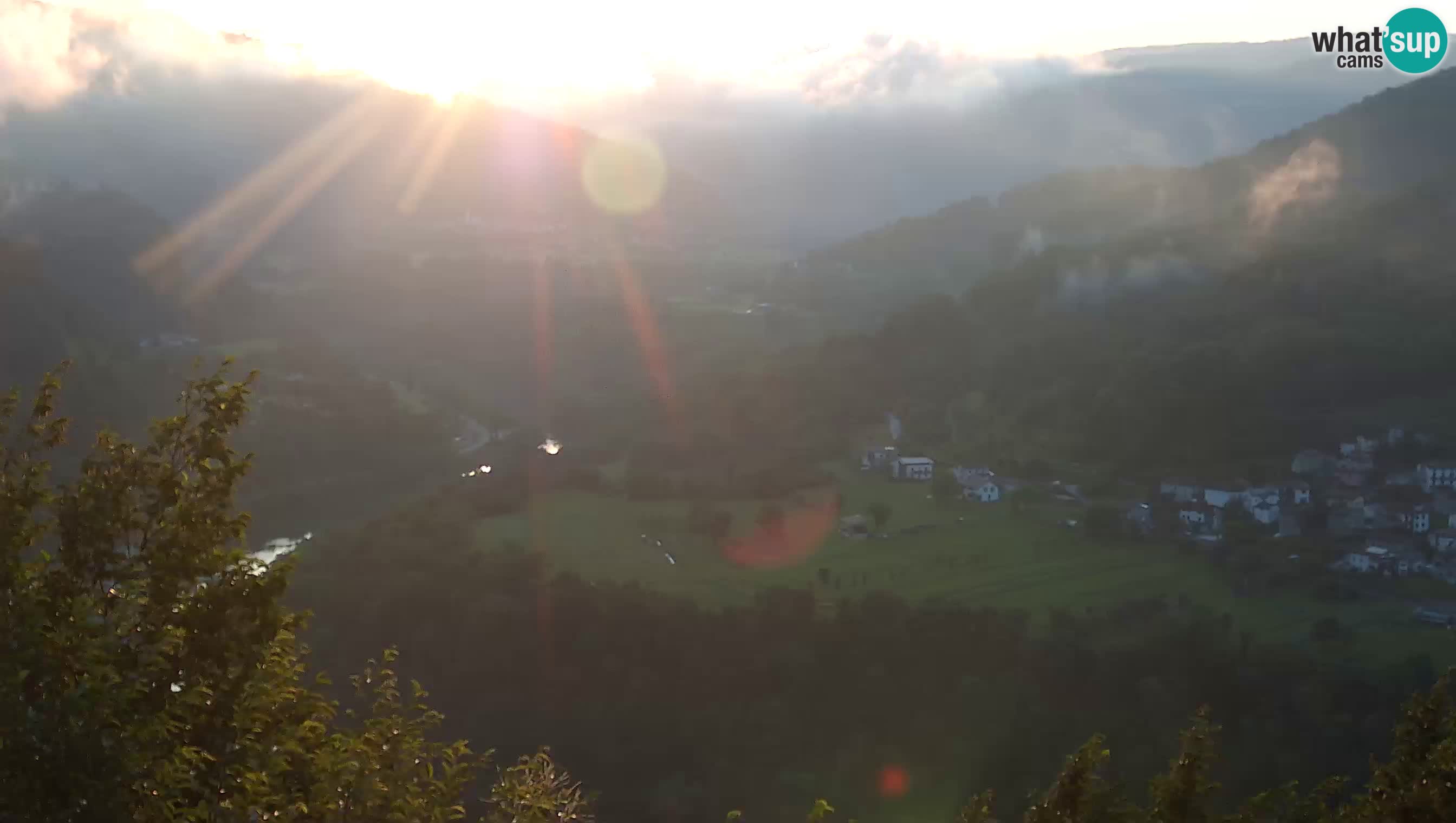 Live Webcam Kanal ob Soči – View to Soča river, Ajba, Bodrež and Ročinj