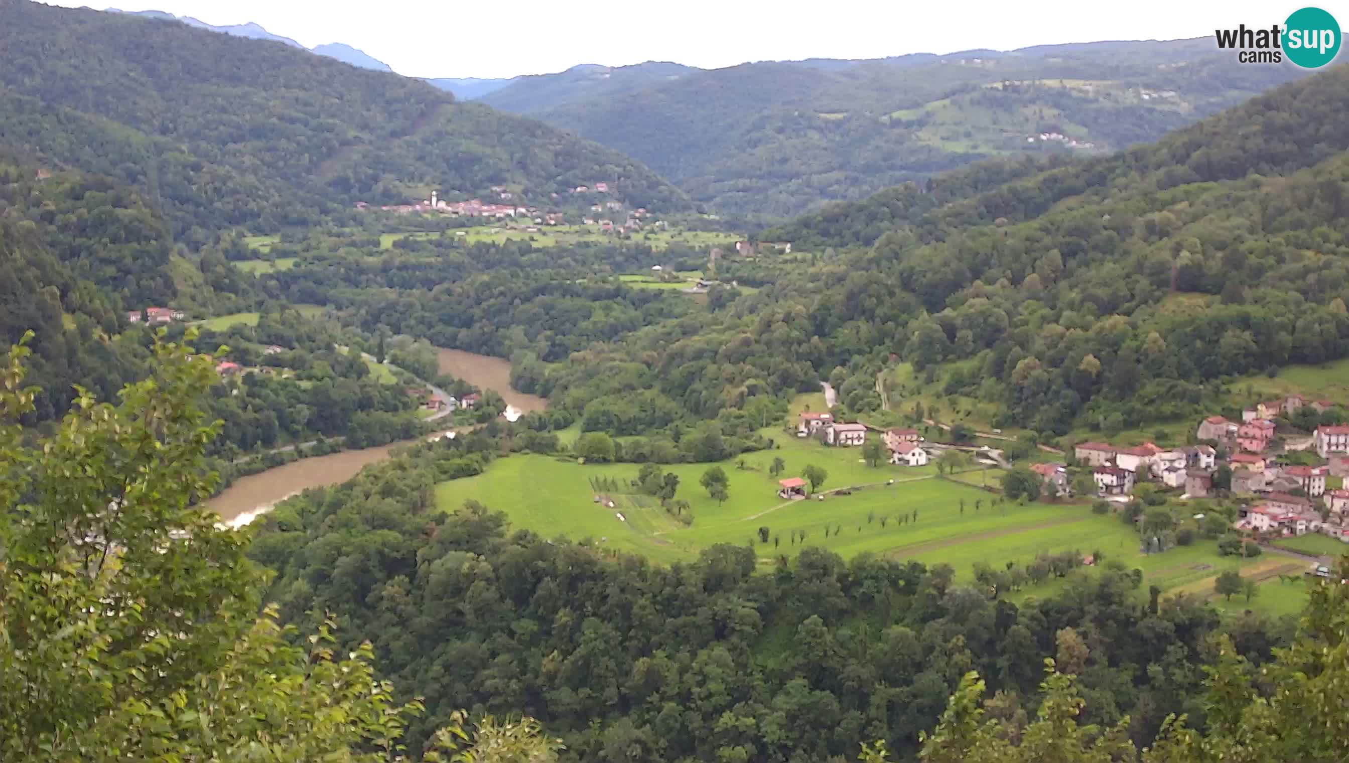 Live Webcam Kanal ob Soči – Vue sur la rivière Soča, Ajba, Bodrež et Ročinj