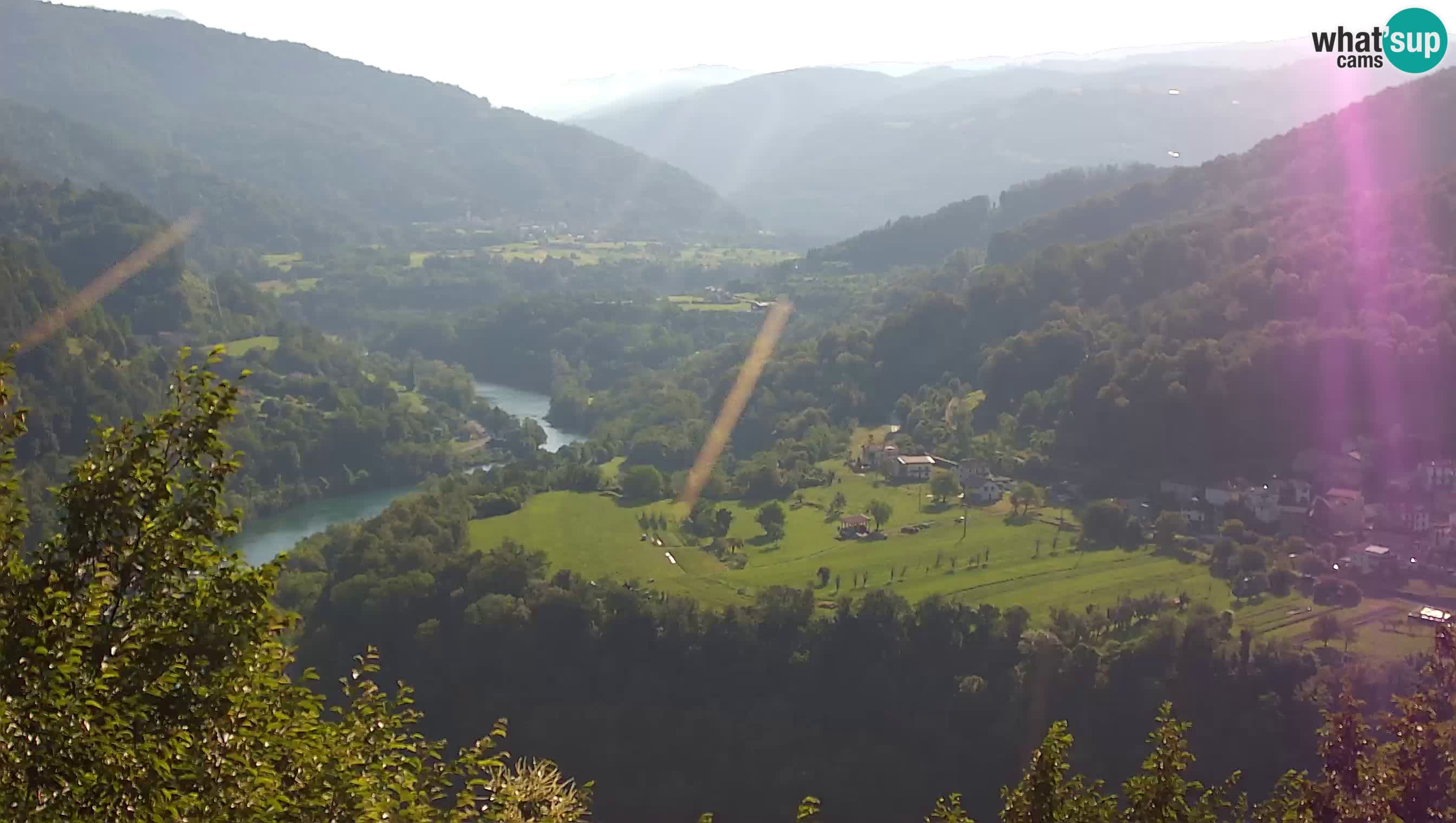 Live Webcam Kanal ob Soči – Vista sul fiume Isonzo, Ajba, Bodrež e Ročinj