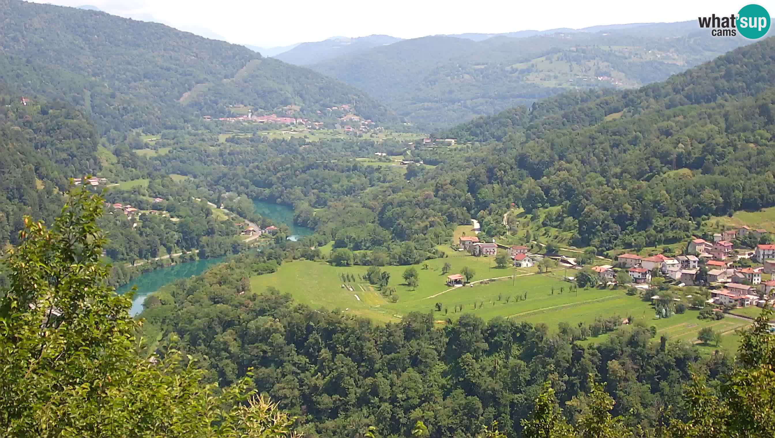 Live Webcam Kanal ob Soči – Vue sur la rivière Soča, Ajba, Bodrež et Ročinj