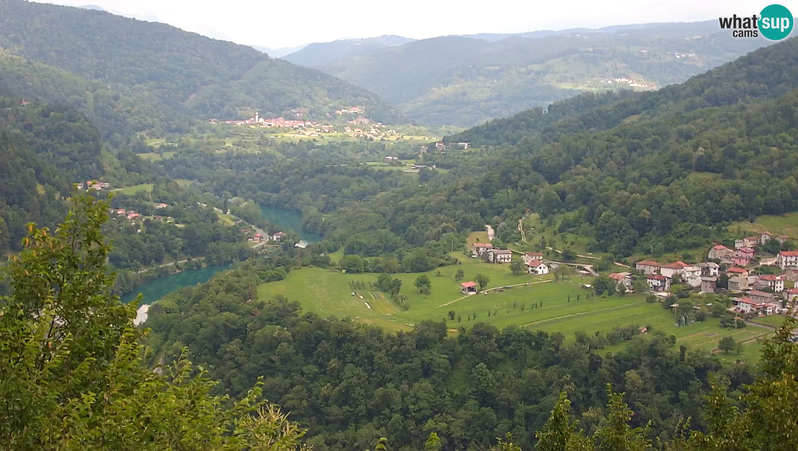 Live Webcam Kanal ob Soči – Blick auf den Fluss Soča, Ajba, Bodrež und Ročinj