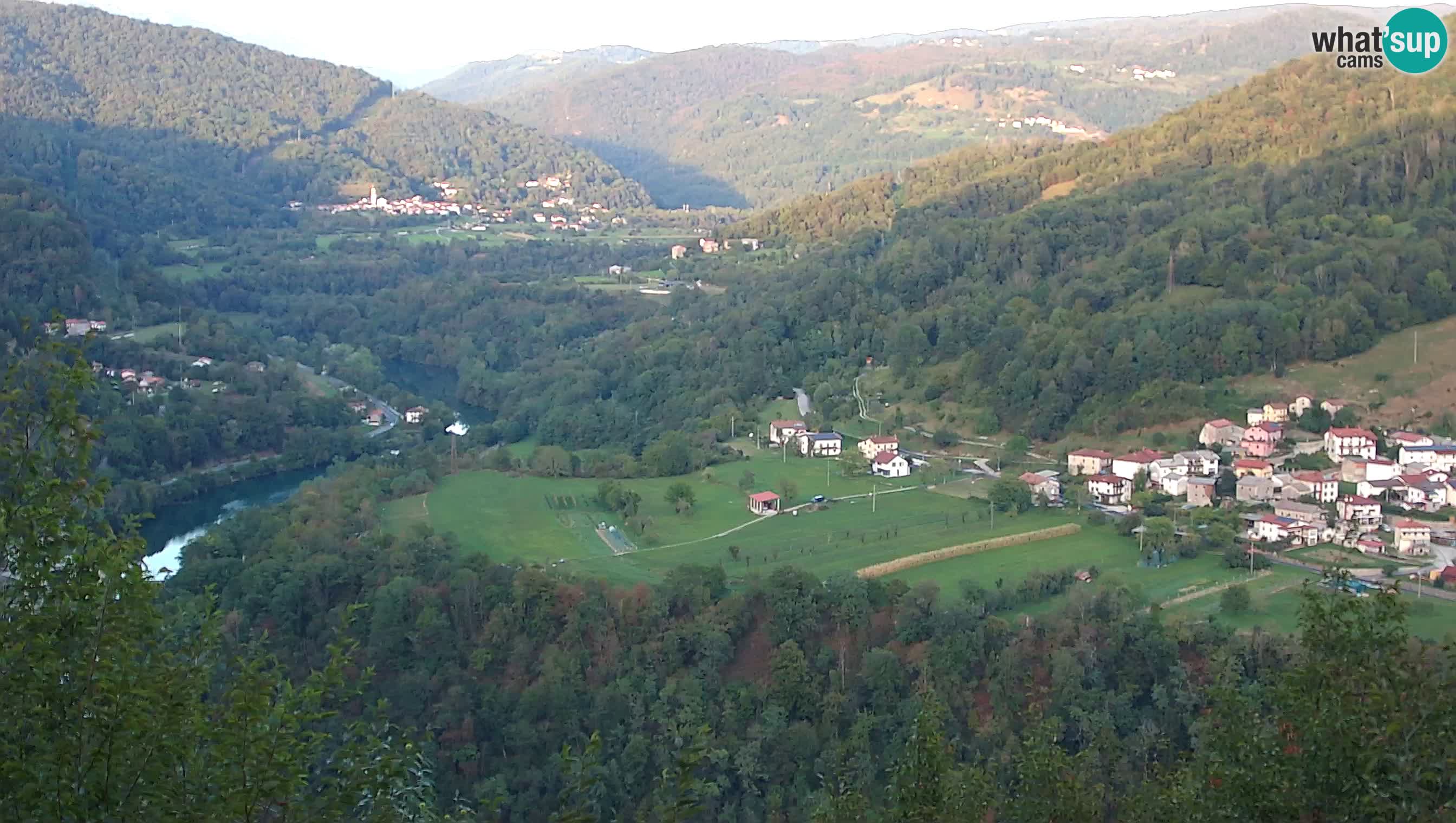 Live Webcam Kanal ob Soči – Blick auf den Fluss Soča, Ajba, Bodrež und Ročinj
