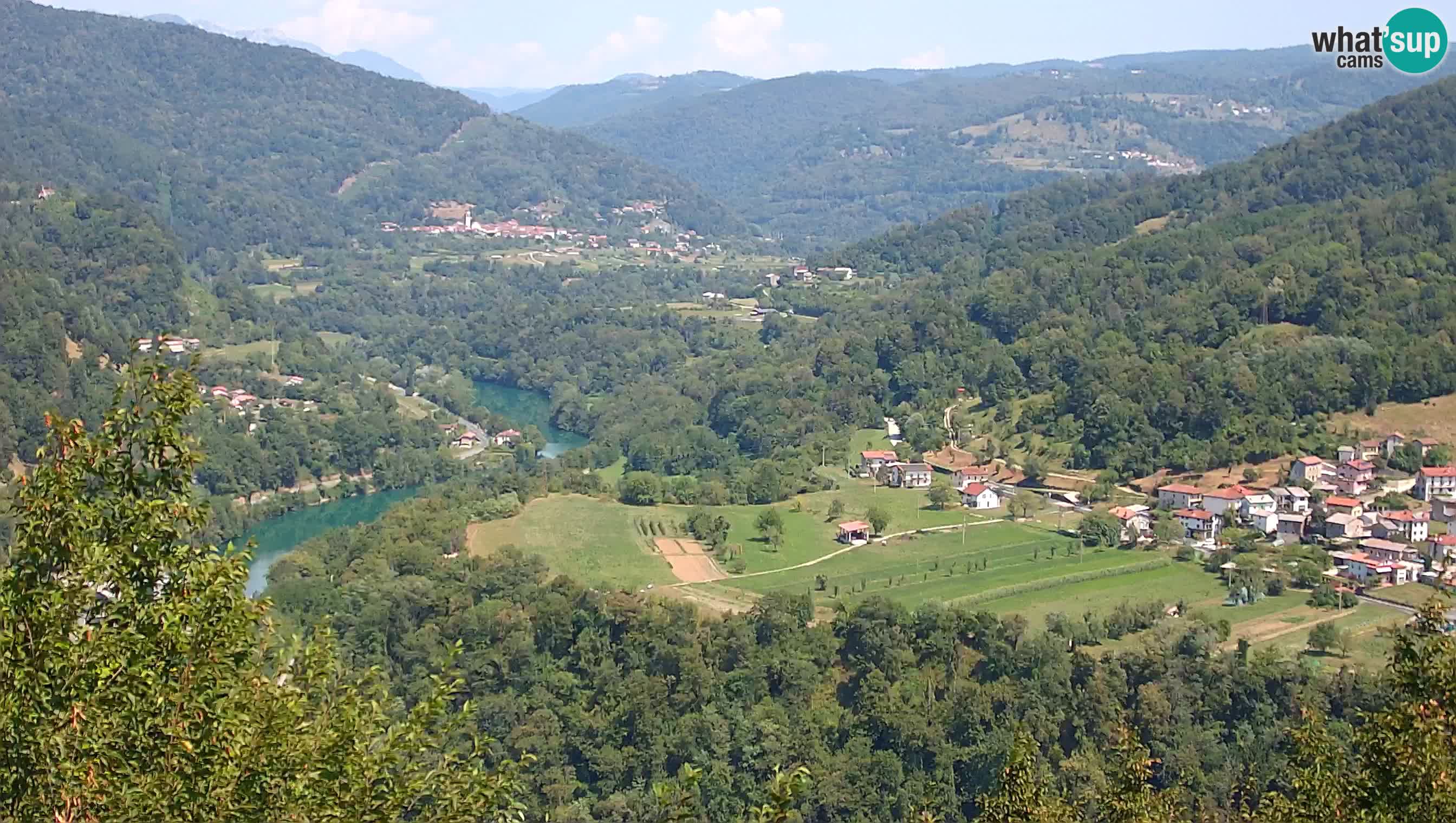 Live Webcam Kanal ob Soči – Vue sur la rivière Soča, Ajba, Bodrež et Ročinj