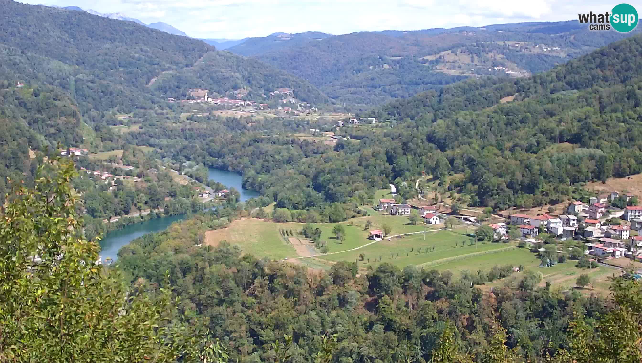 Live Webcam Kanal ob Soči – Vista sul fiume Isonzo, Ajba, Bodrež e Ročinj