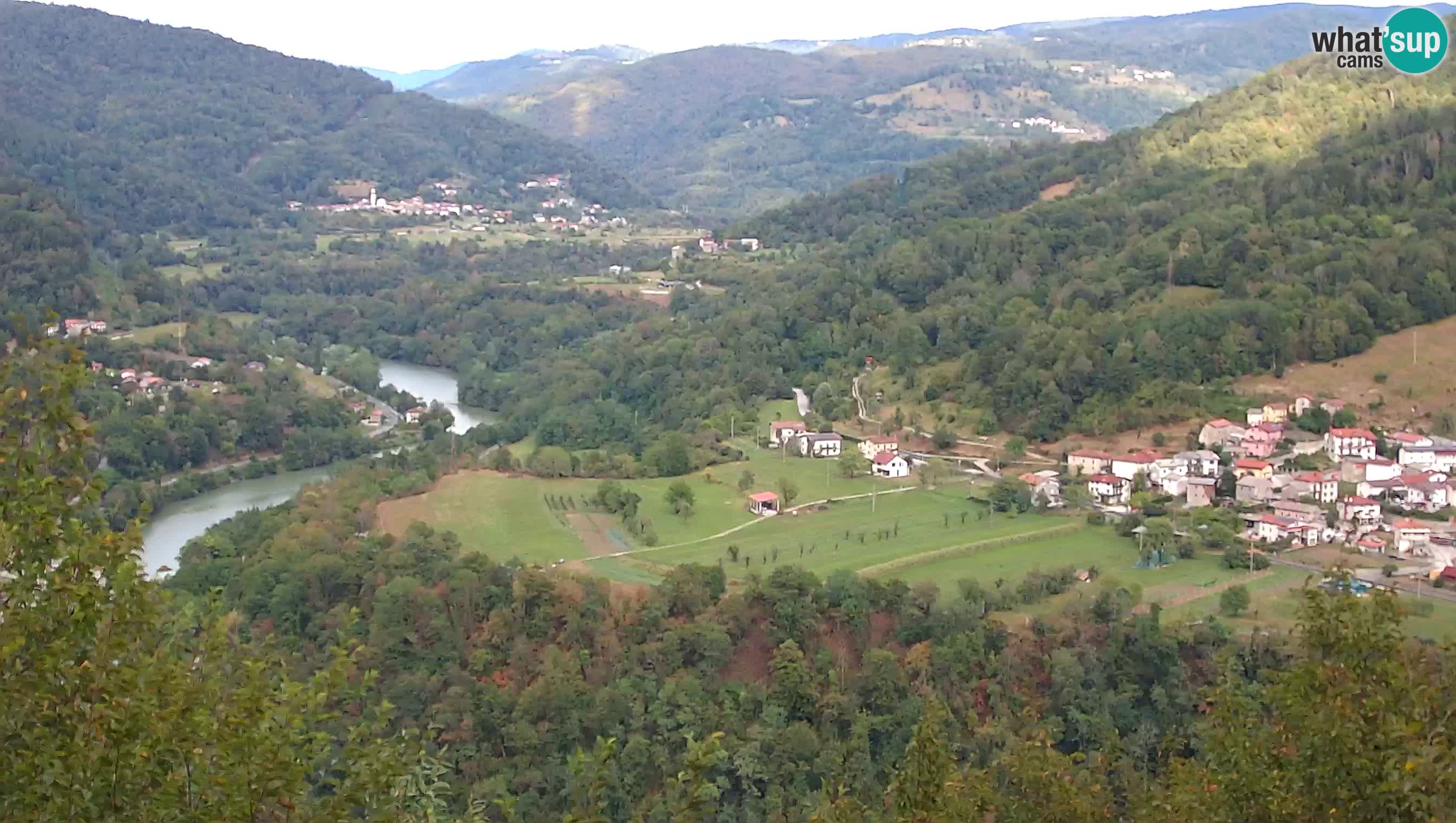 Live Webcam Kanal ob Soči – Blick auf den Fluss Soča, Ajba, Bodrež und Ročinj