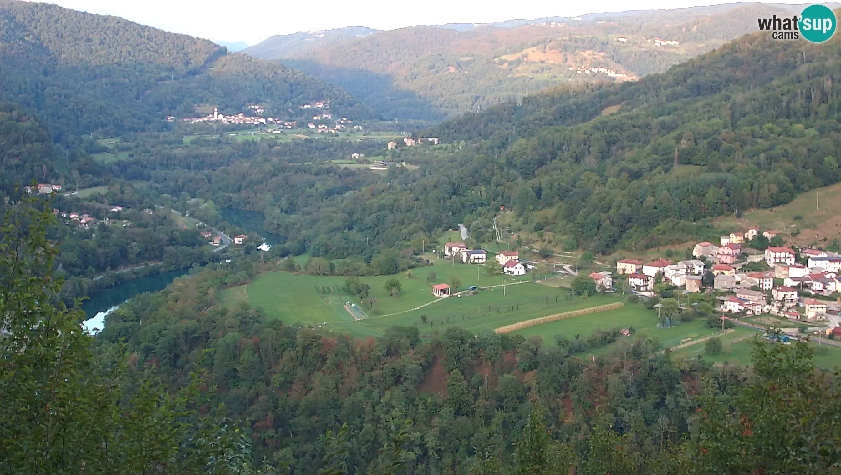 Spletna kamera Kanal ob Soči – pogled na Sočo, Ajbo, Bodrež in Ročinj