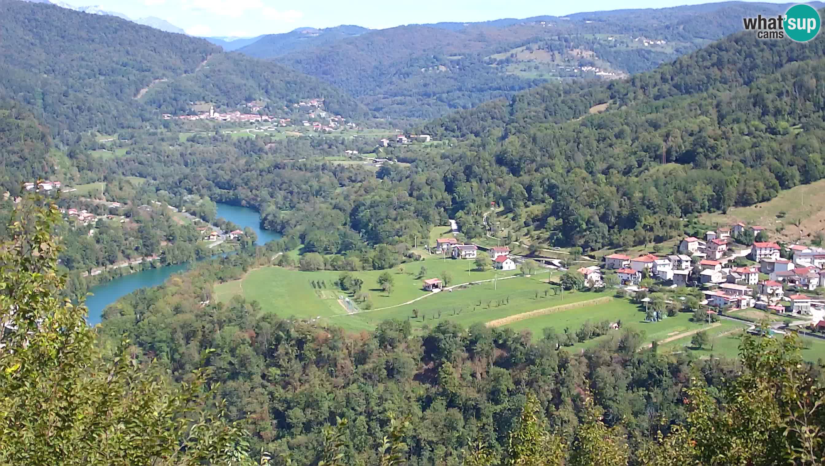Live Webcam Kanal ob Soči – Vue sur la rivière Soča, Ajba, Bodrež et Ročinj
