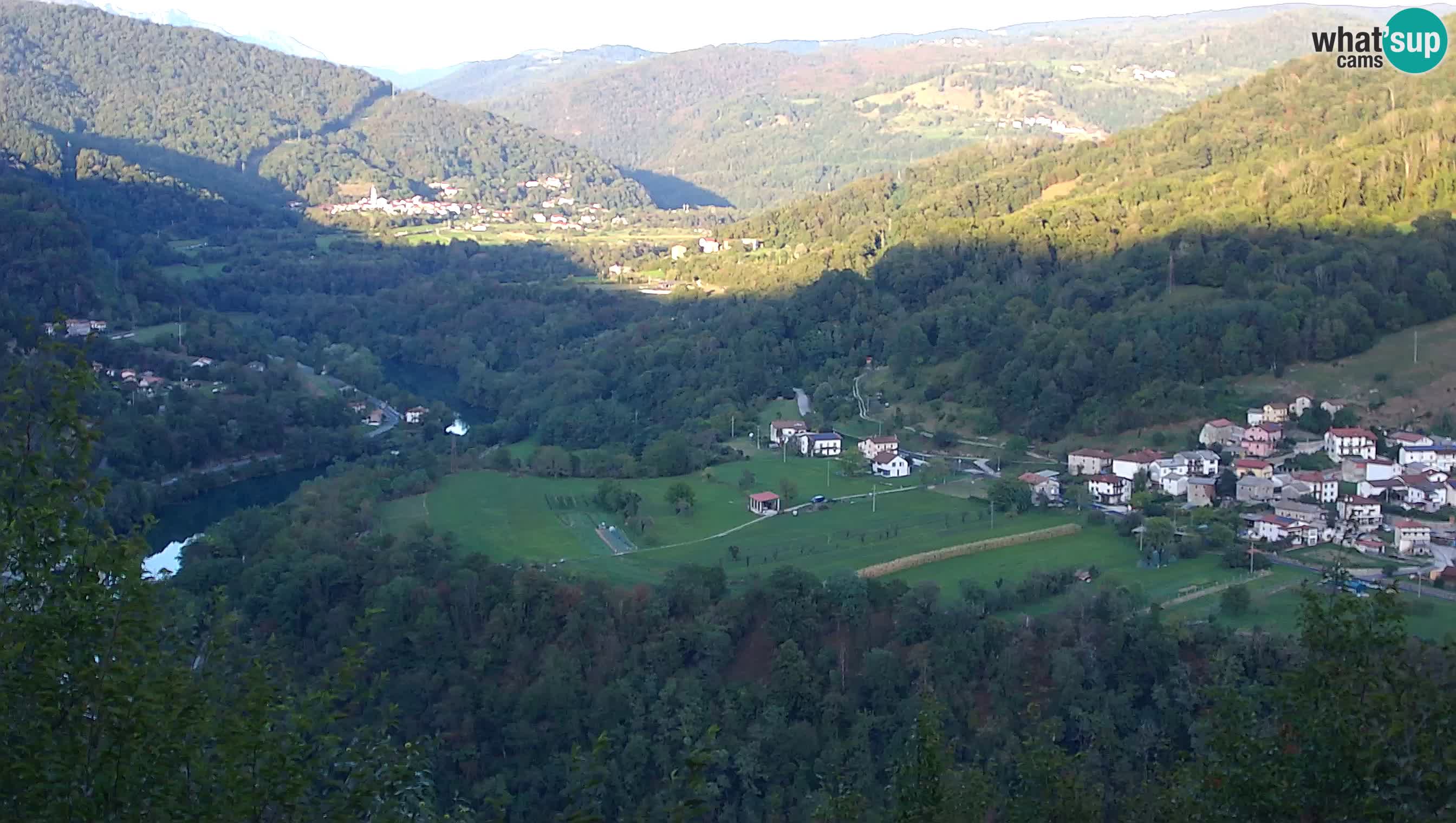 Live Webcam Kanal ob Soči – Blick auf den Fluss Soča, Ajba, Bodrež und Ročinj
