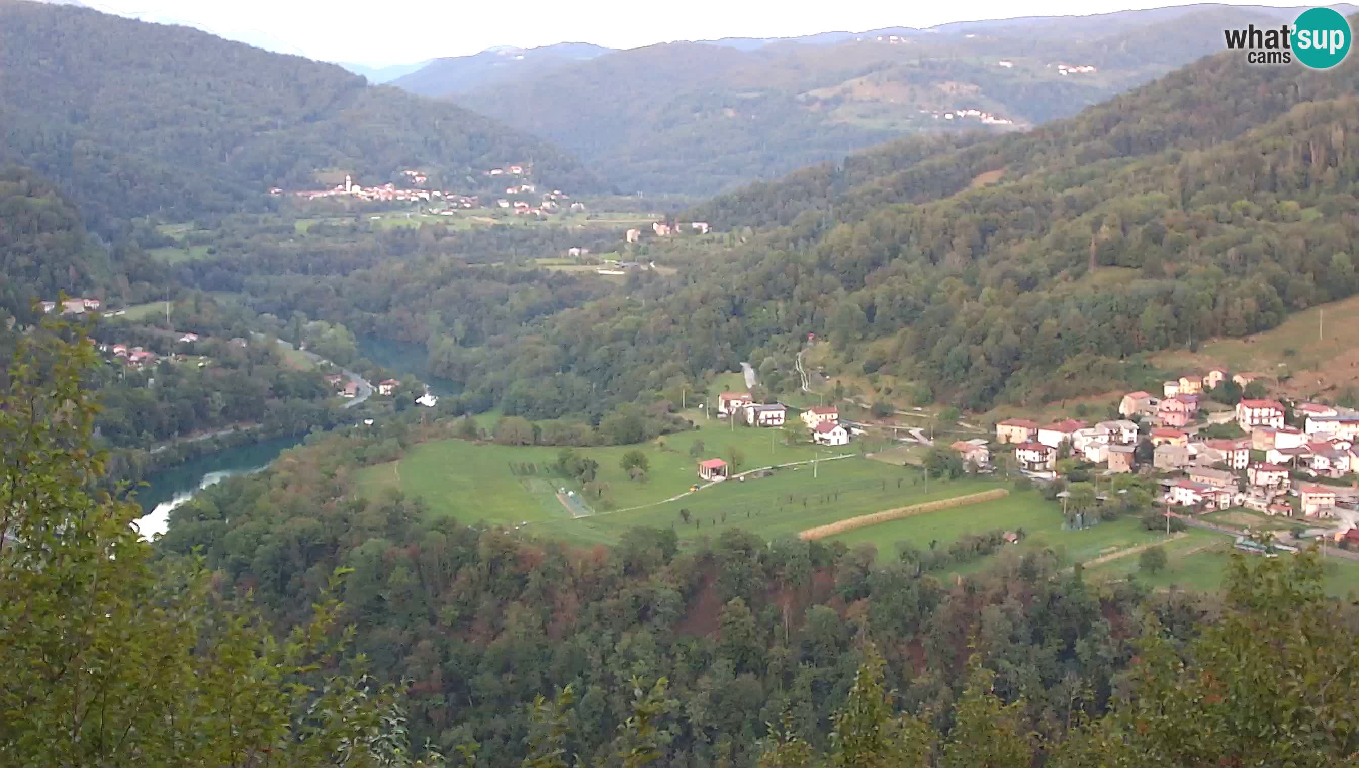 Live Webcam Kanal ob Soči – View to Soča river, Ajba, Bodrež and Ročinj