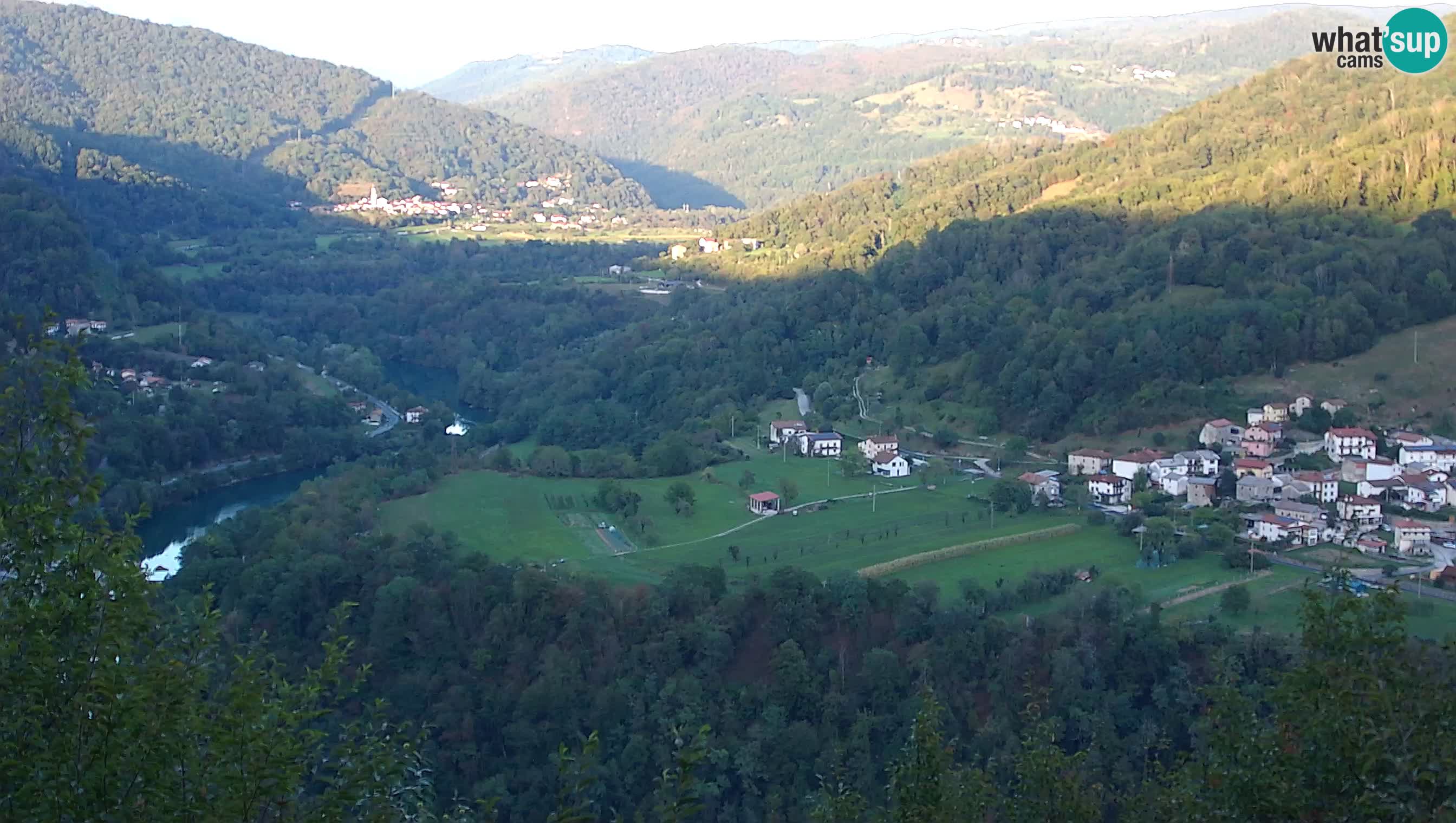 Live Webcam Kanal ob Soči – Blick auf den Fluss Soča, Ajba, Bodrež und Ročinj