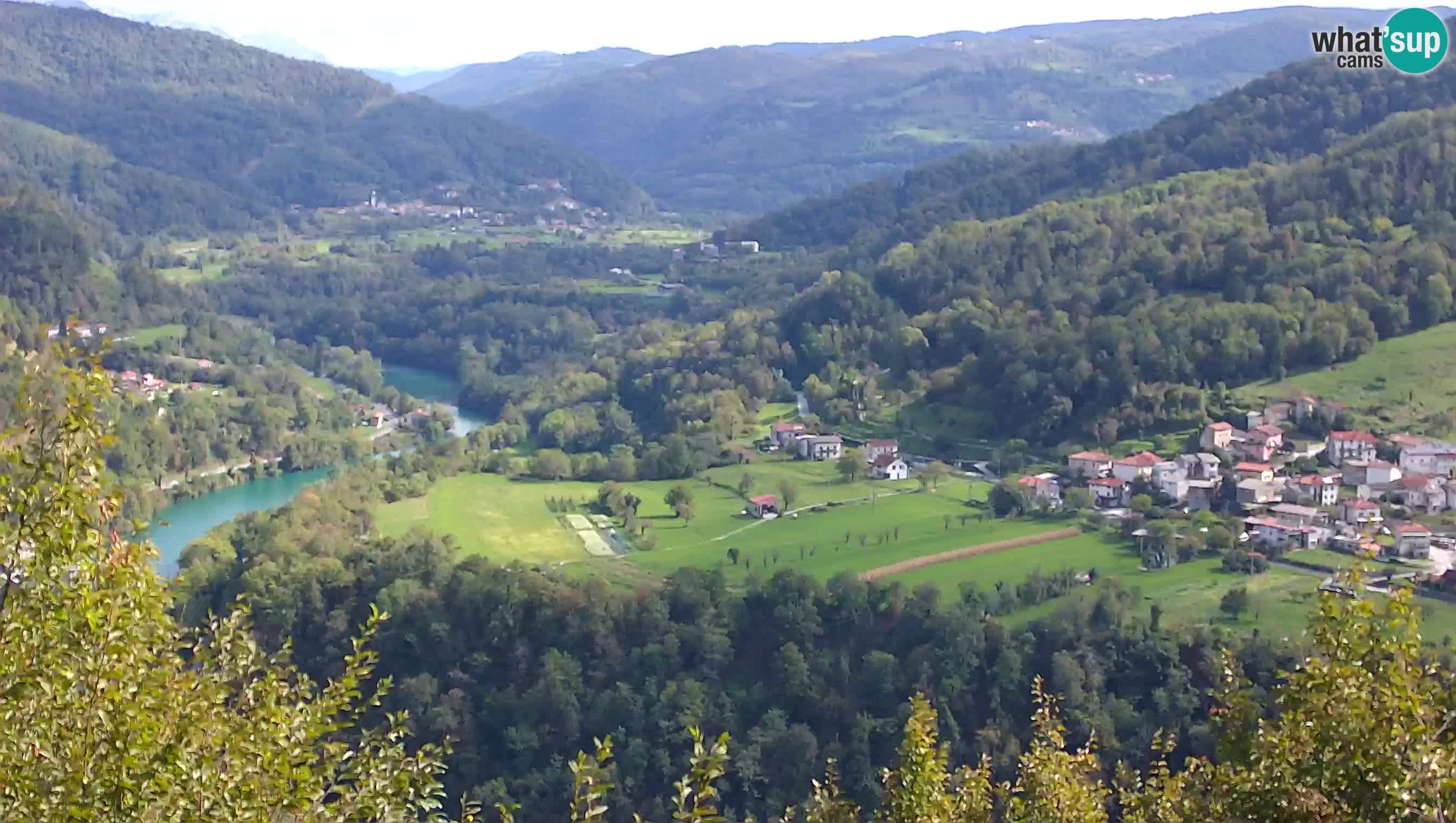 Live Webcam Kanal ob Soči – View to Soča river, Ajba, Bodrež and Ročinj