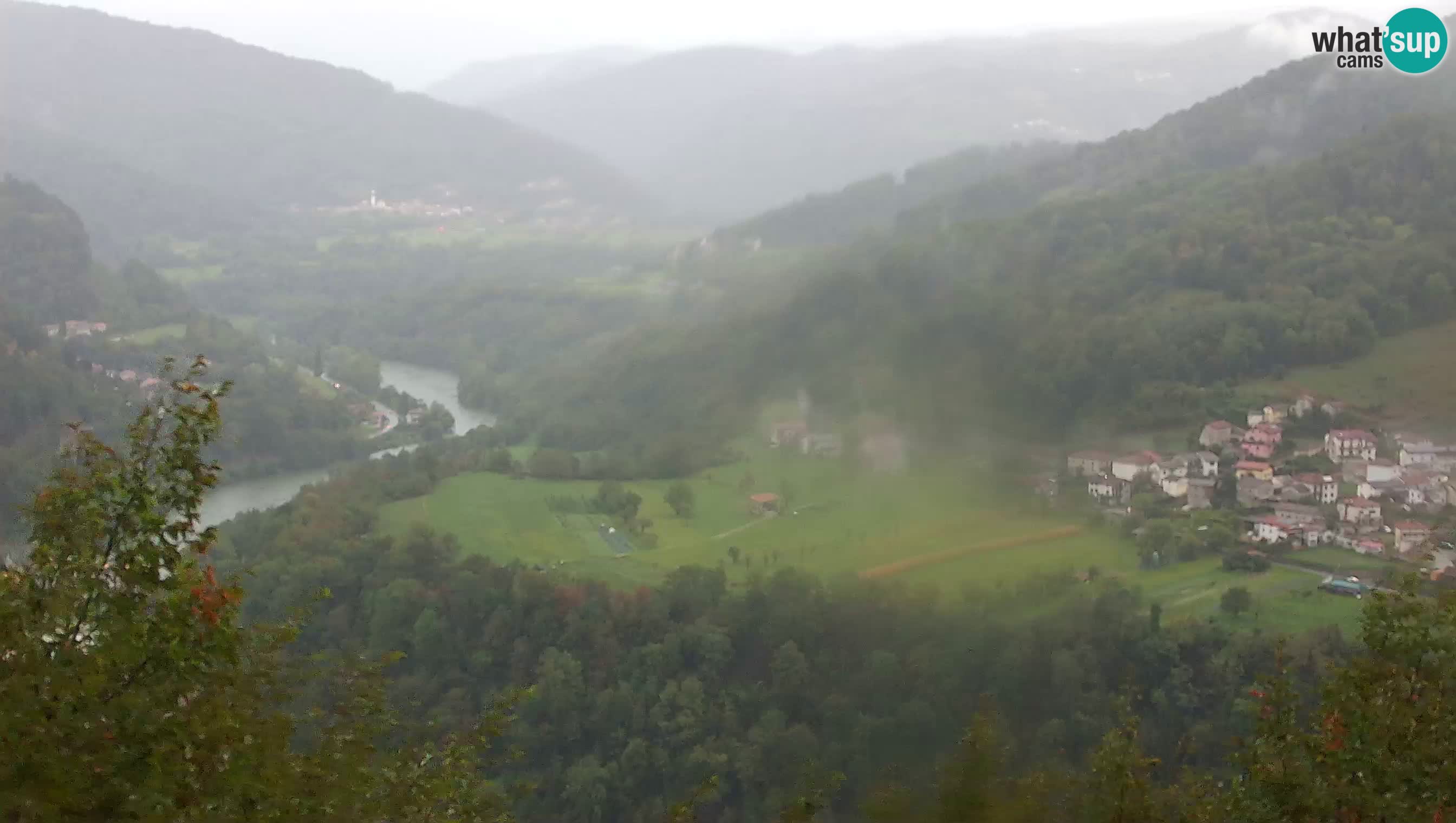 Live Webcam Kanal ob Soči – Vista sul fiume Isonzo, Ajba, Bodrež e Ročinj