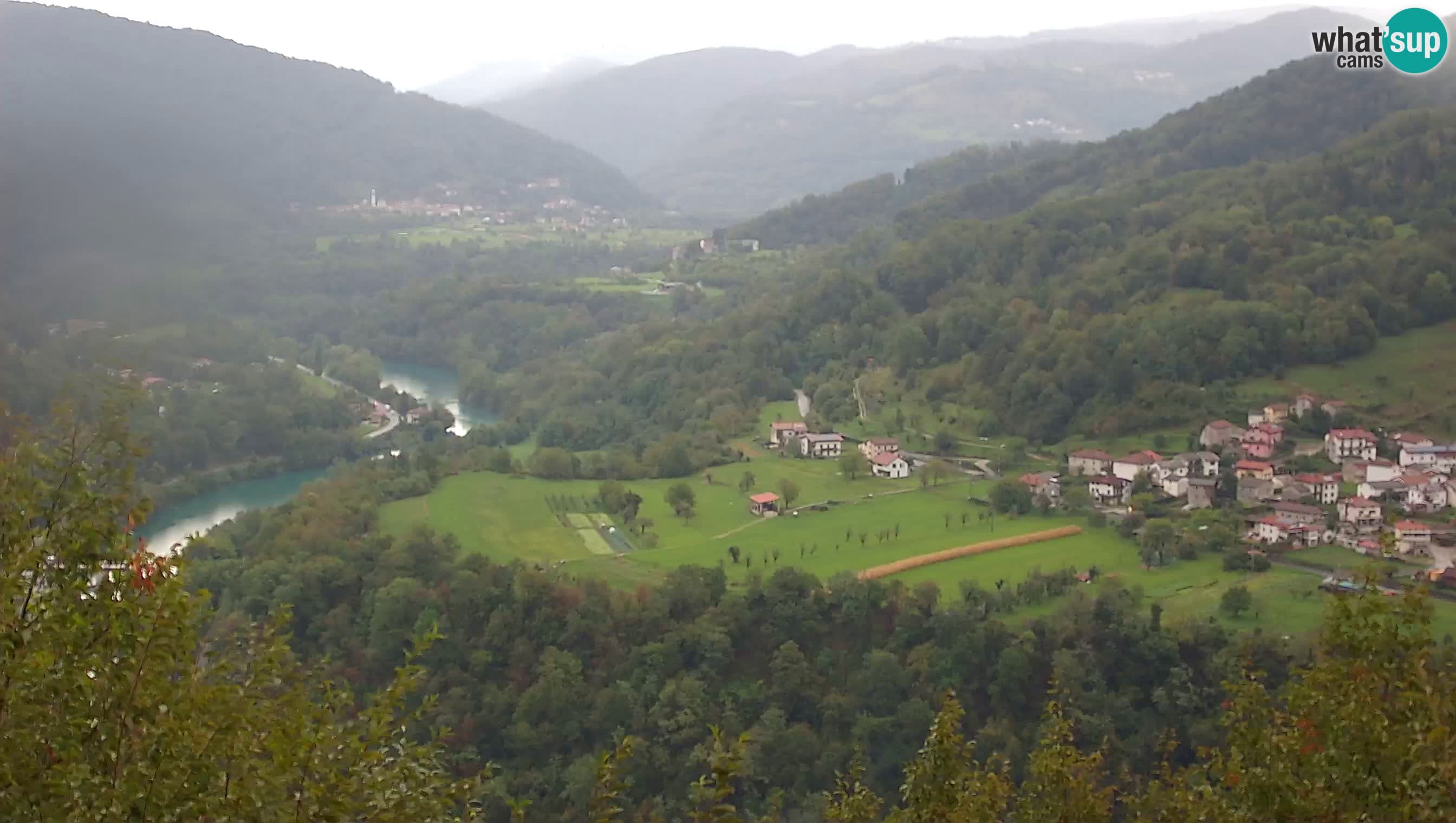 Live Webcam Kanal ob Soči – Blick auf den Fluss Soča, Ajba, Bodrež und Ročinj