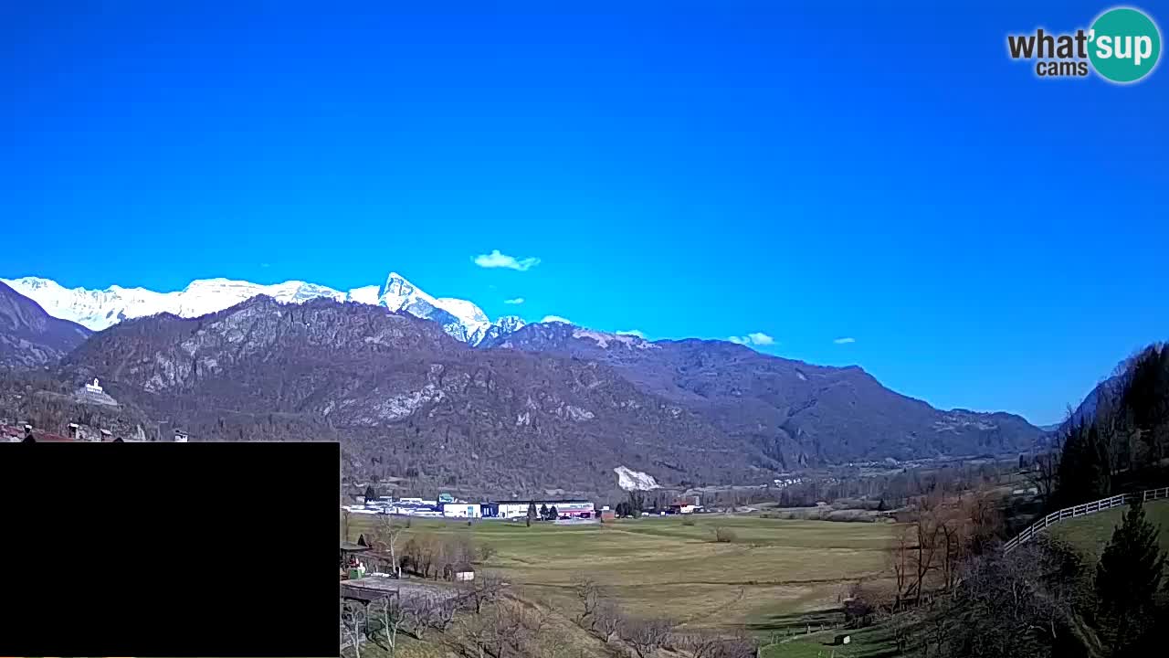 Spletna kamera Kobarid – pristajališče za jadralne padalce z vzletiščem Ozben