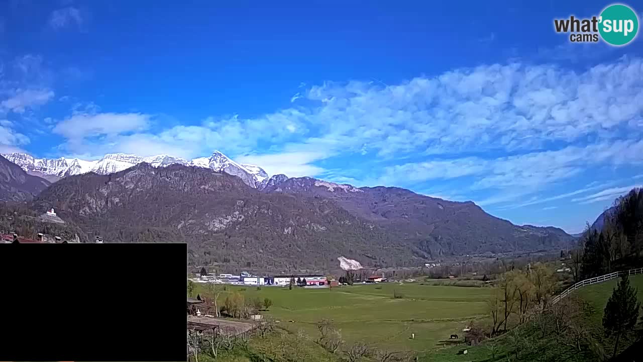 Spletna kamera Kobarid – pristajališče za jadralne padalce z vzletiščem Ozben