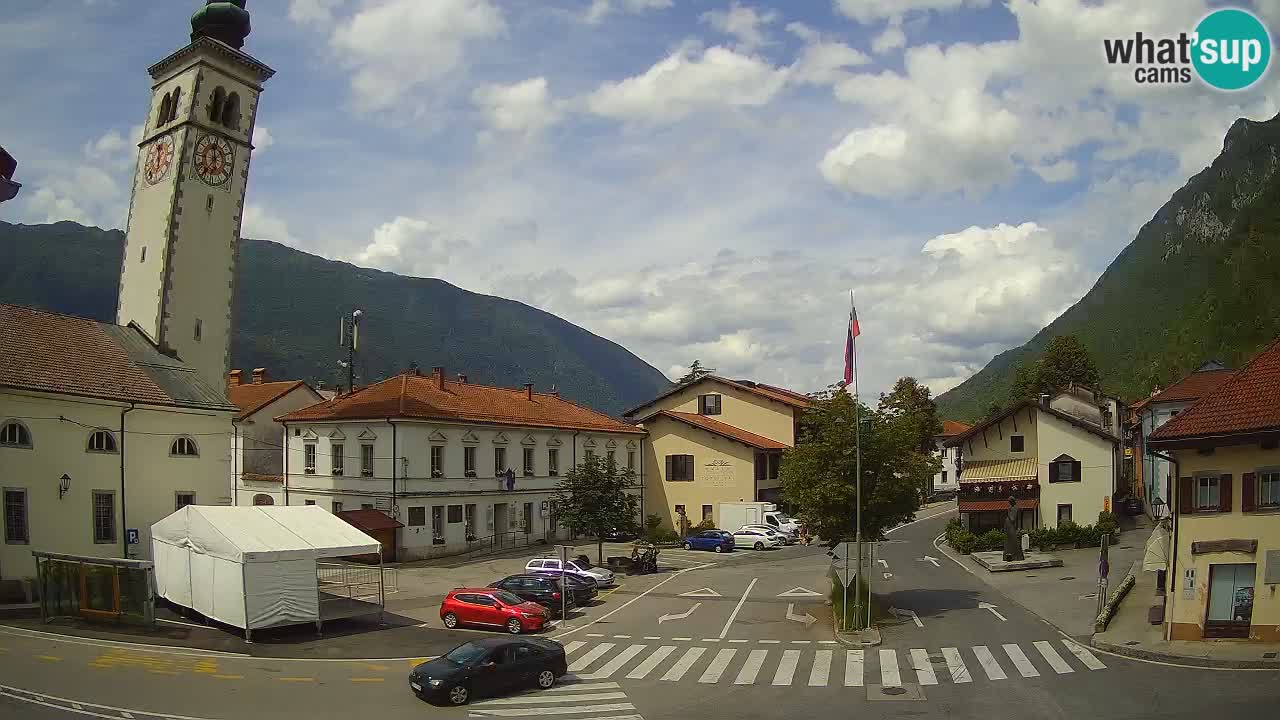Spletna kamera Kobarid center mesta – dolina Soče – Slovenija