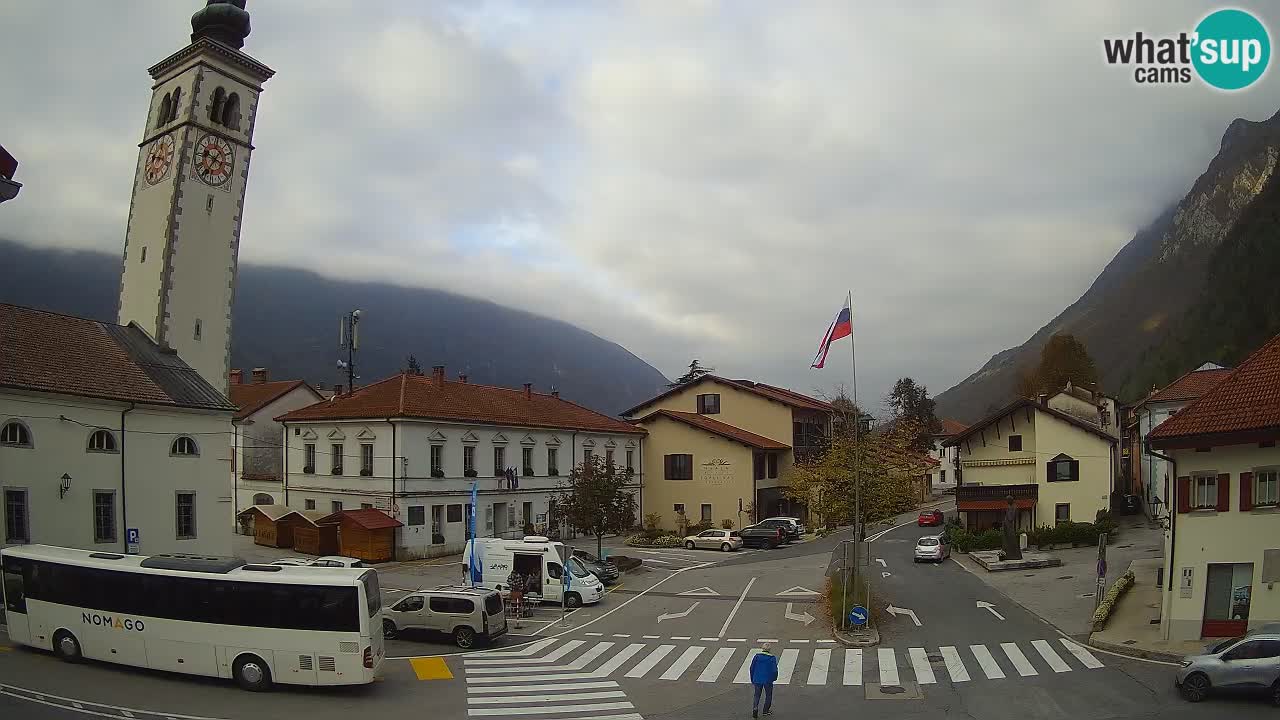 Spletna kamera Kobarid center mesta – dolina Soče – Slovenija