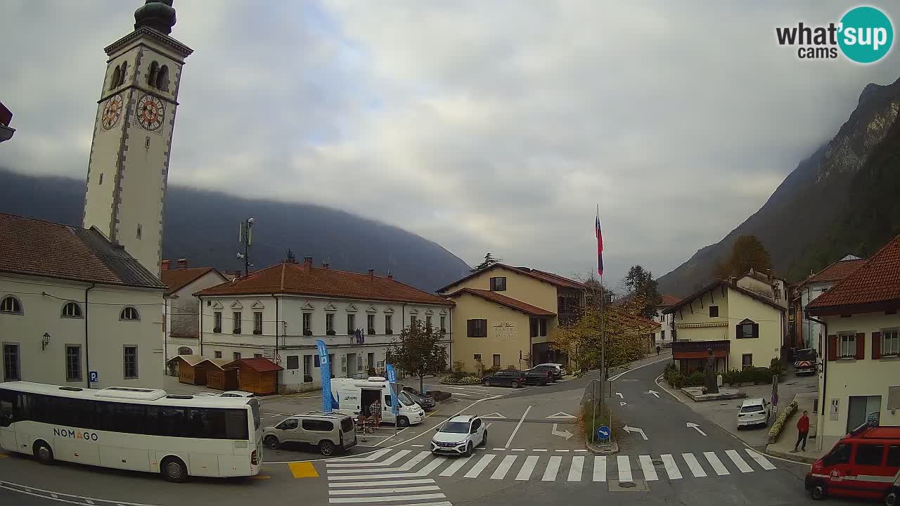 Cámara web en vivo Centro de la ciudad de Kobarid – Valle de Soča – Eslovenia