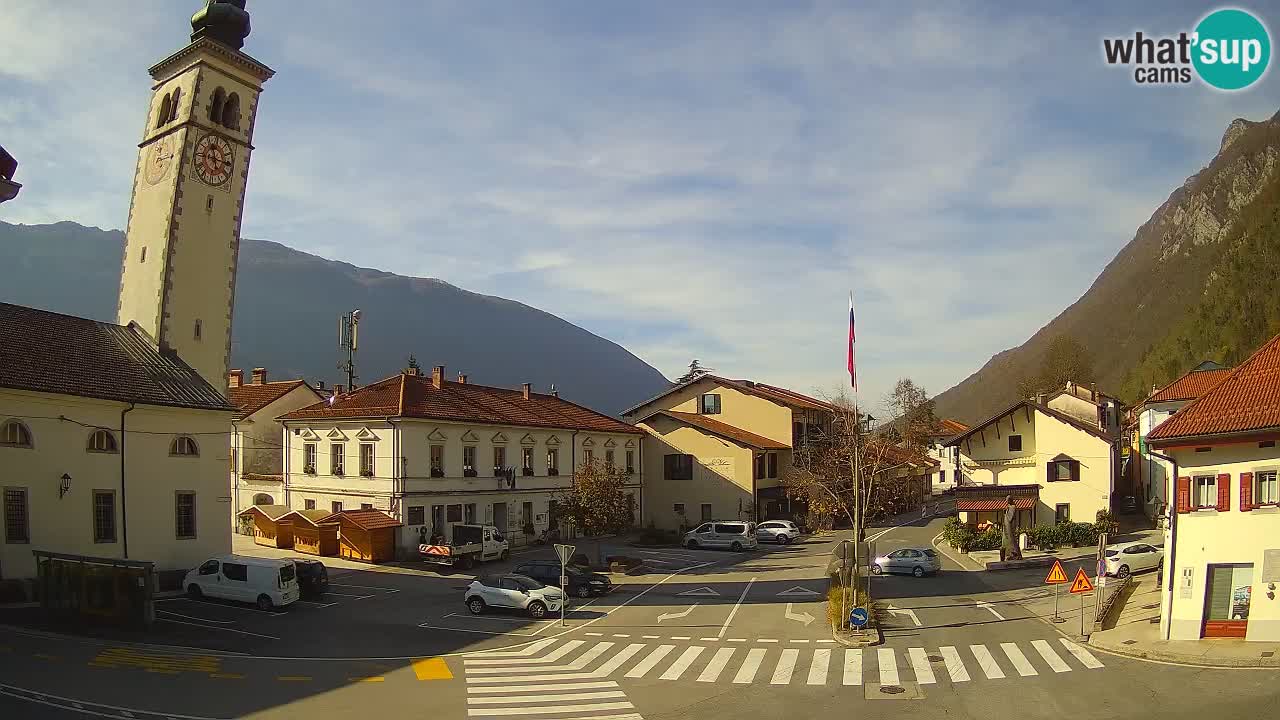 Cámara web en vivo Centro de la ciudad de Kobarid – Valle de Soča – Eslovenia