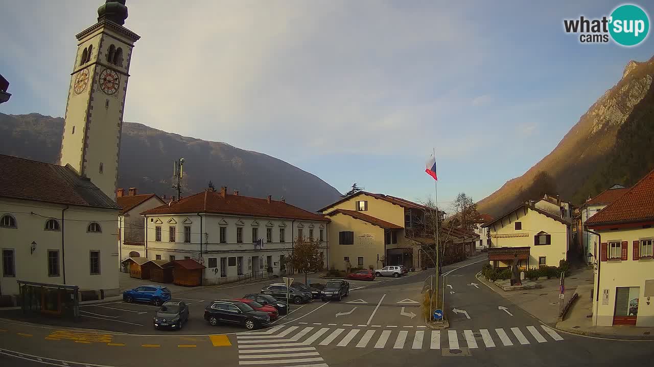 Cámara web en vivo Centro de la ciudad de Kobarid – Valle de Soča – Eslovenia