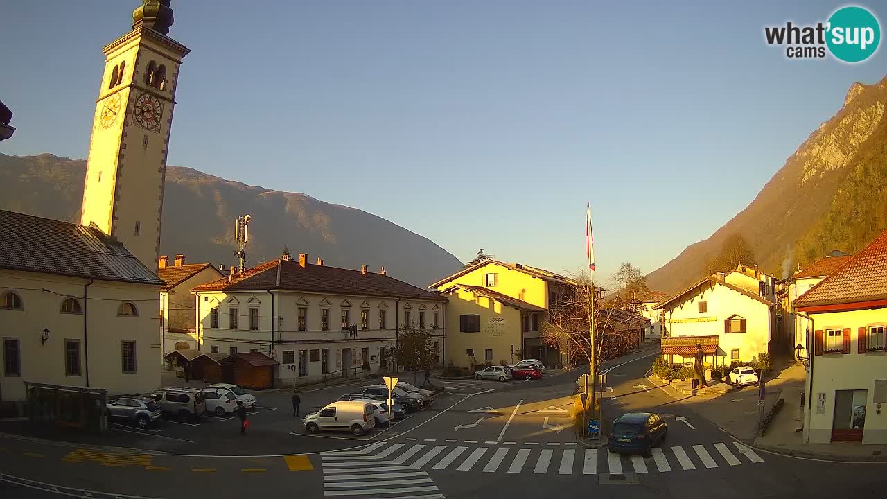 Cámara web en vivo Centro de la ciudad de Kobarid – Valle de Soča – Eslovenia